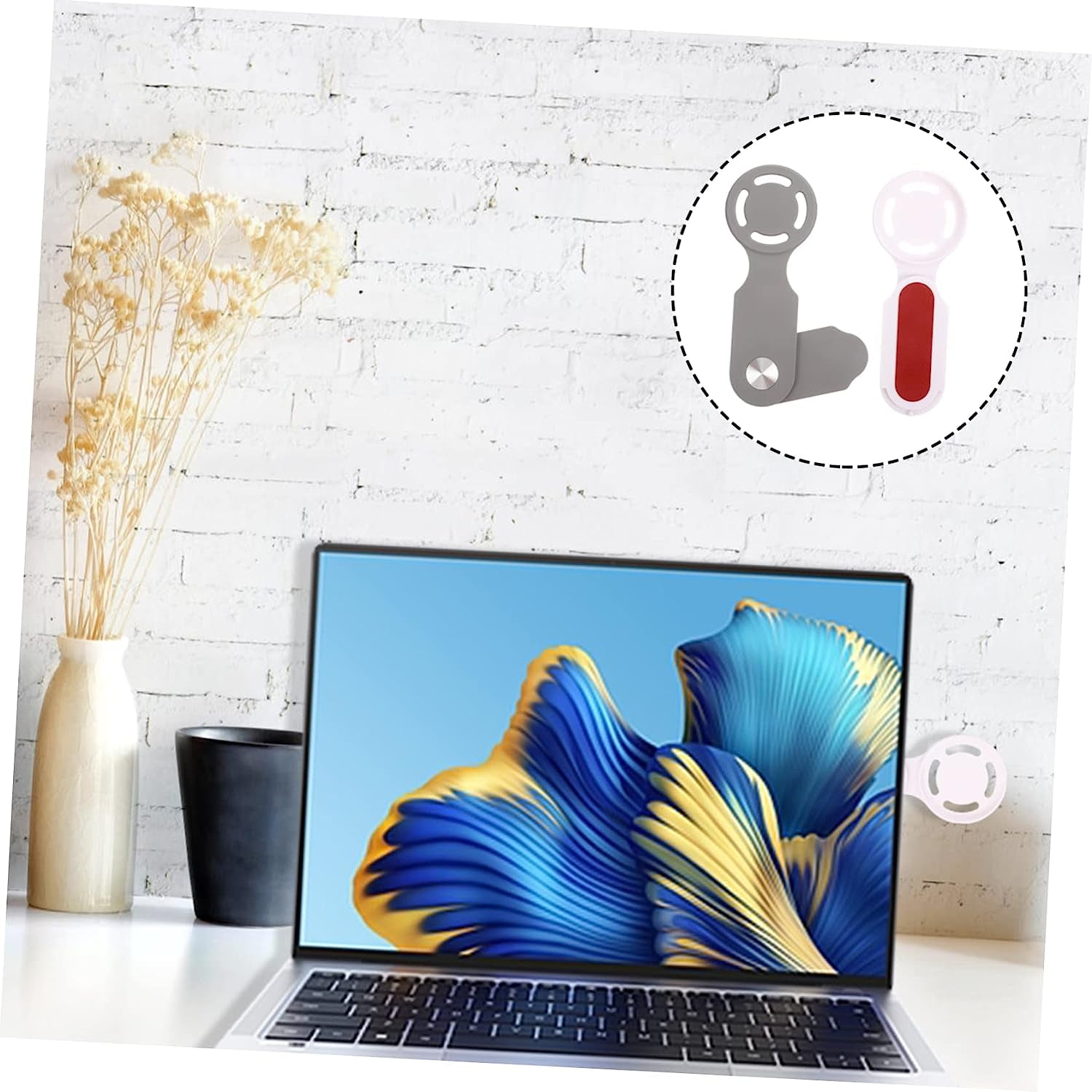 WOONEKY 2Pcs Mobile Phone Holder PC Laptop Magnetic Cell Phone Holder PC Stand Magnetic Laptop Shelf Mobile Phone Bracket Holder Phone Holder Mount Phone Laptop Stand Laptop Phone Mount  WOONEKY   