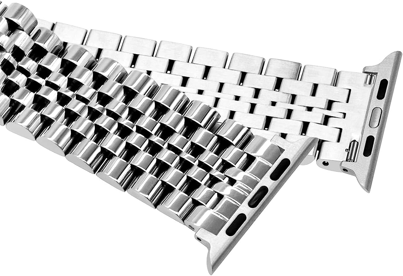 Juntan Watch Band Compatible for Apple Watch 38Mm 40Mm 41Mm 42Mm 44Mm 45Mm 49Mm Iwatch Series 7 6 SE Series 5 4 3 2 1 Gold Rose Gold Black Silver Stainless Steel Bracelet Strap  Juntan   