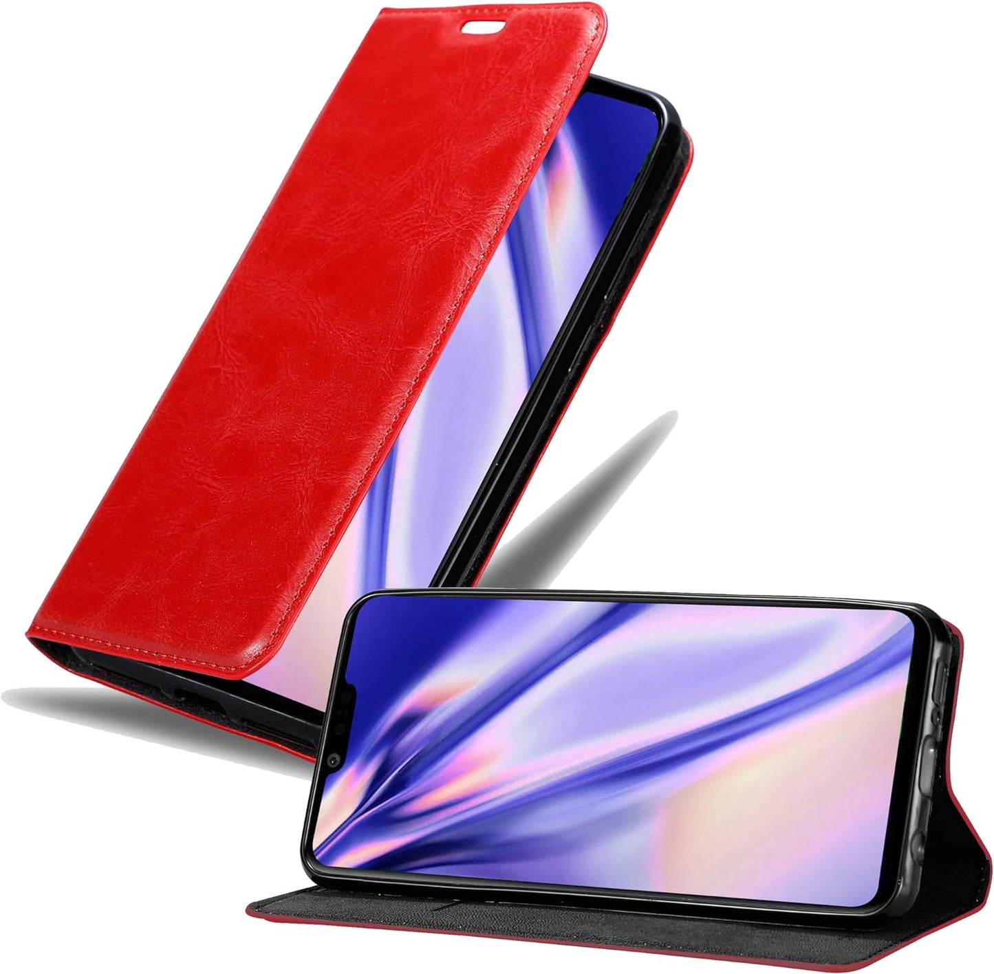 Cadorabo Book Case Compatible with LG G8 Thinq in Apple RED - with Magnetic Closure, Stand Function and Card Slot - Wallet Etui Cover Pouch PU Leather Flip  Cadorabo   