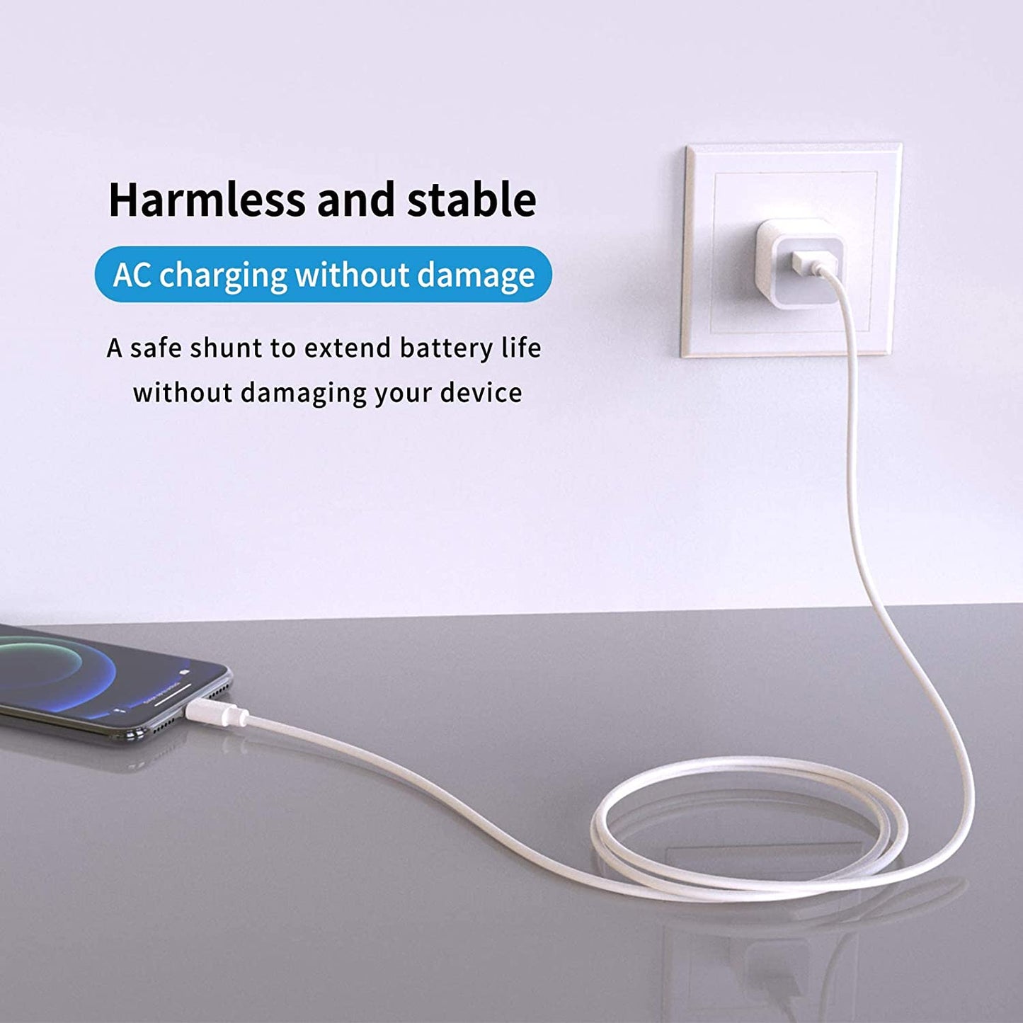 3-Pack Iphone Charger,【Apple Mfi Certified】 Lightning Cable Data Sync Charging Cords with USB Wall Charger Travel Plugadapter Compatible Iphone 14Pro Max/13 Pro Max/12 Pro/11 Pro/Xs Max/Xr/X/8/7/Se  ZUQIETA   