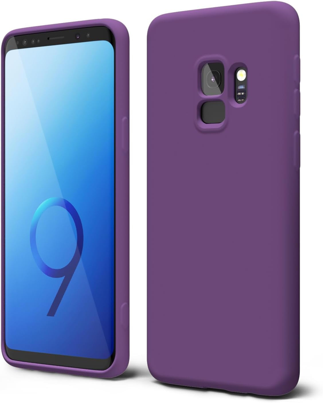 Oakxco for Samsung Galaxy S9 plus Phone Case Liquid Silicone Grip, Cute Thin Slim Soft Rubber TPU Plain Smooth Gel Cover for Women Girl, Matte Solid Protective & Shockproof, Aqua Sky Baby Light Blue  Oakxco   