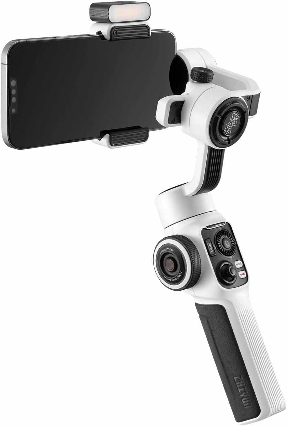 Zhiyun Smooth 5S Combo White Gimbal Stabilizer for Smartphone Iphone 14 13 12 11 X 8 Pro Max plus Samsung Android for Youtube Tiktok Vlogging Zhiyun Smooth 5 Phone Gimbal Upgraded+1Pcs Mini LED Light  Zhiyun   