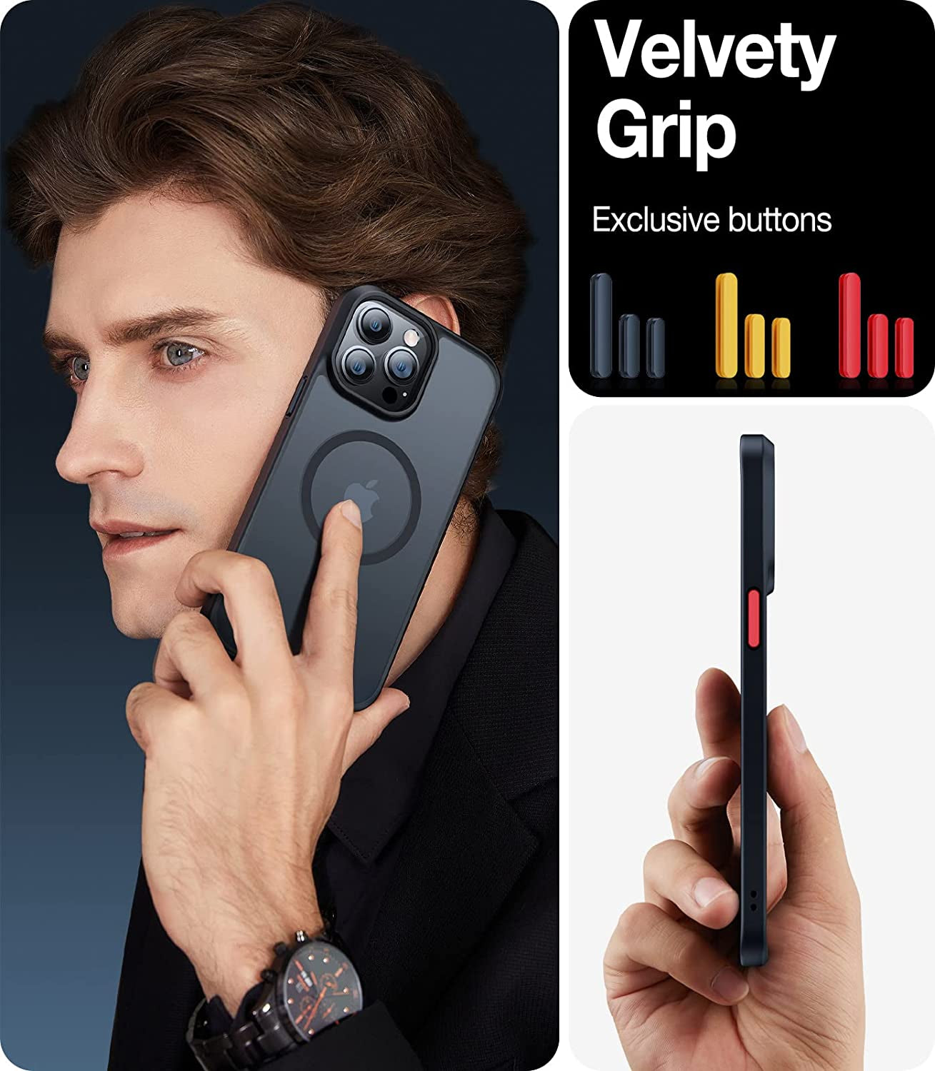 TORRAS Magnetic Guardian Designed for Iphone 14 Pro Max Case [Military Grade Drop Tested] [Compatible with Magsafe] Slim Translucent Matte Case for Iphone 14 Pro Max Phone Case (6.7"), Mystic Black  TORRAS   