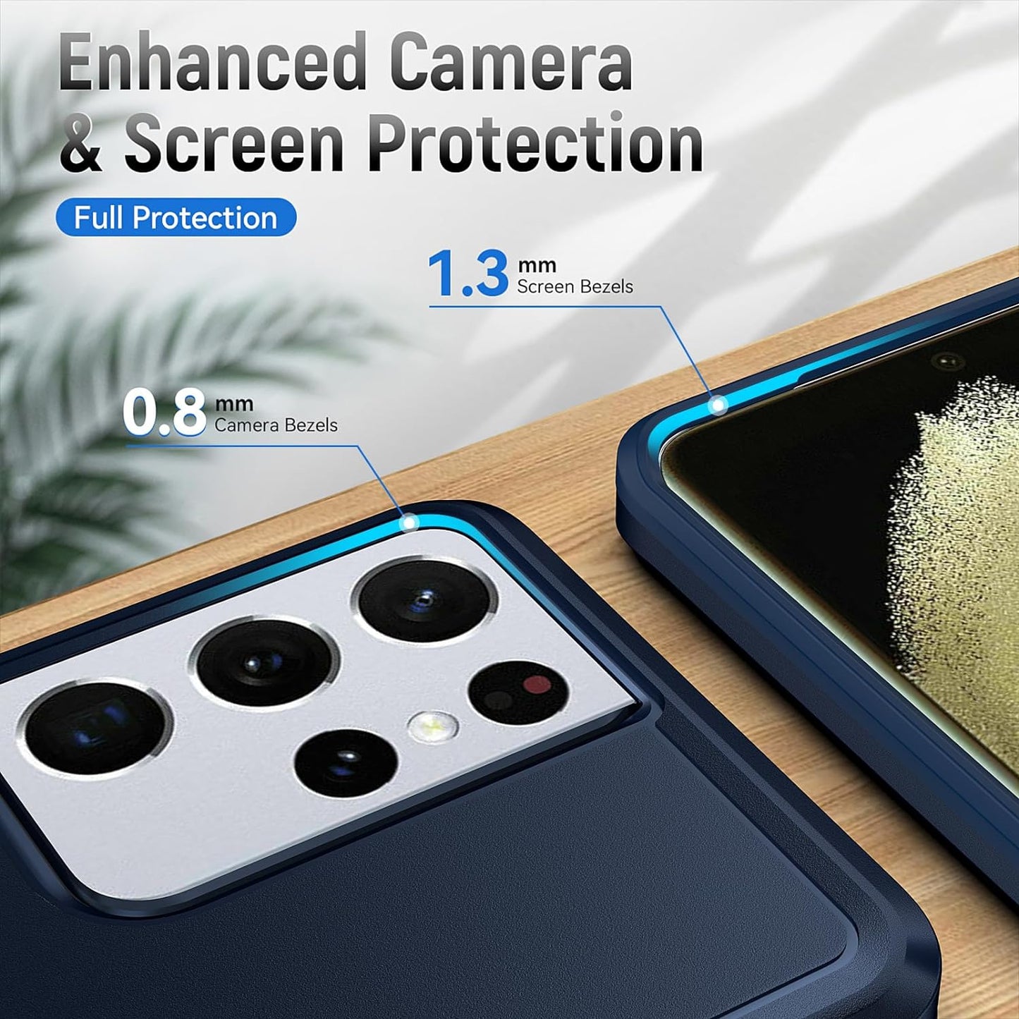 For Samsung Galaxy S21 Ultra Case, S21 Ultra Case with Screen Protector,[Military Grade Drop Tested] Heavy-Duty Tough Rugged Shockproof Protective Phone Case for Galaxy S21 Ultra 6.8 Inch (Blue)  BOYOSS   