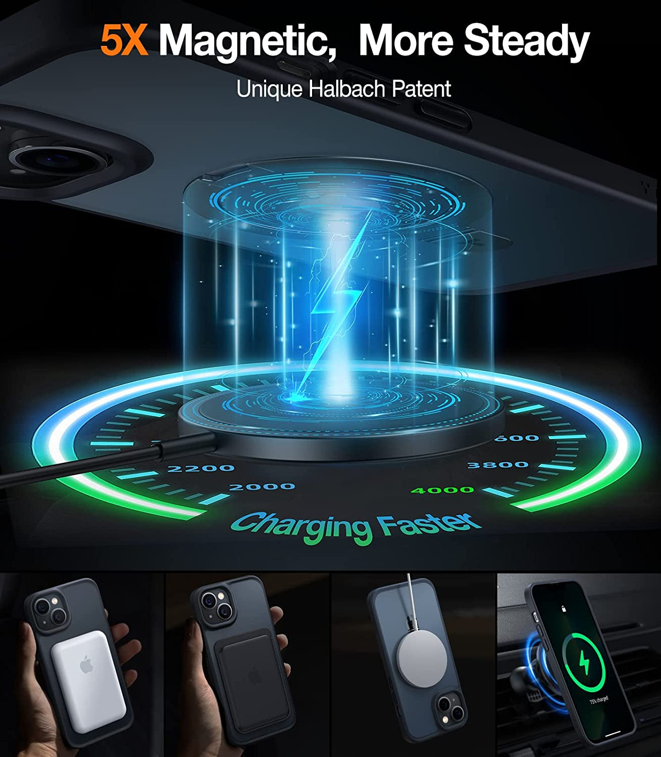 TORRAS Magnetic UPRO Ostand for Iphone 14 Case 6.1 Inch, [Compatible with Magsafe] Matte Hard Back with Soft Silicone Edge Protective yet Slim Kickstand Phone Cases for Iphone 14, Black  TORRAS   