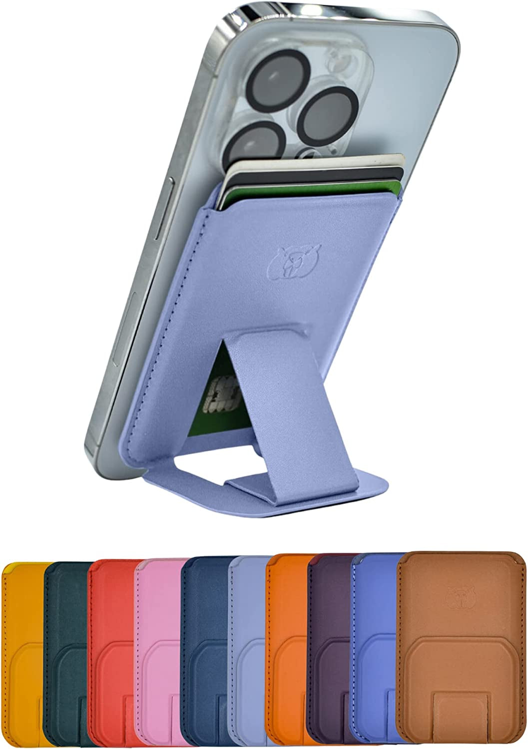 Beaverr Magnetic Card Wallet with Kickstand, Compatible with Magsafe, for Iphone 14 Pro Max/14 Pro/14/14 Mini, Iphone 13 Pro Max/13 Pro/13/13 Mini, Iphone 12 Pro Max/12 Pro/12/12 Mini (Wine)  Beaverr Purple Gray  