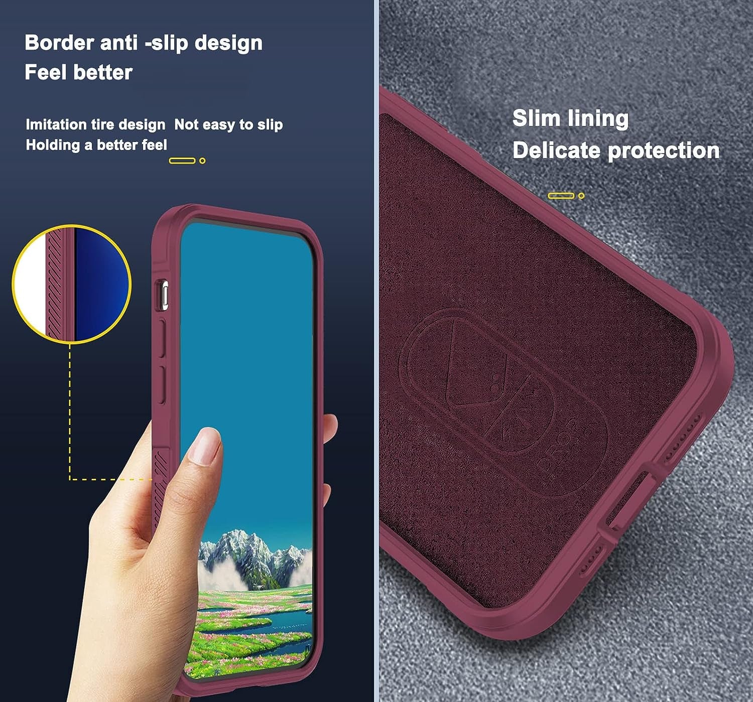 Tiwinxing Case Compatible with Oneplus Nord N30 5G Case Shockproof, Soft TPU Slim Oneplus Nord N30 5G Case for Women Men Anti-Scratch Protective Phone Case (Wine Red)  Tiwinxing   