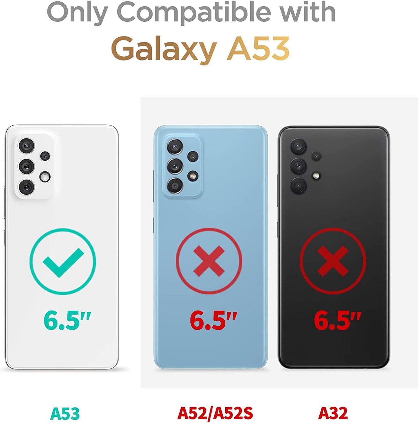 Compatible with Samsung Galaxy A53 Case, American Flag Eagle Aesthetic Pattern Design, Full Body Protection Shockproof Cover Case for Samsung Galaxy A53 5G 6.5"  MSEAANBK   