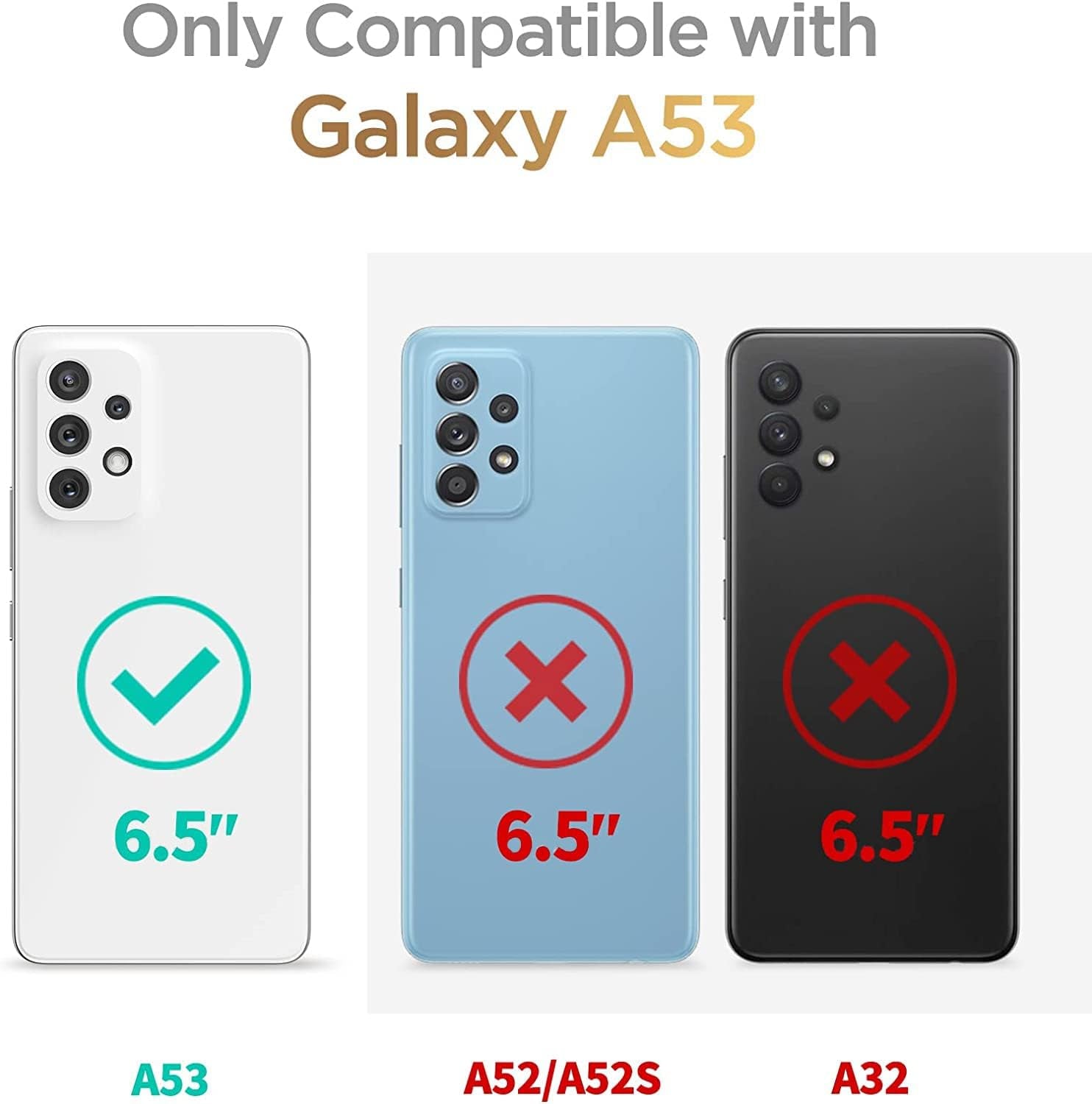 Compatible with Samsung Galaxy A53 Case, American Flag Eagle Aesthetic Pattern Design, Full Body Protection Shockproof Cover Case for Samsung Galaxy A53 5G 6.5"  MSEAANBK   