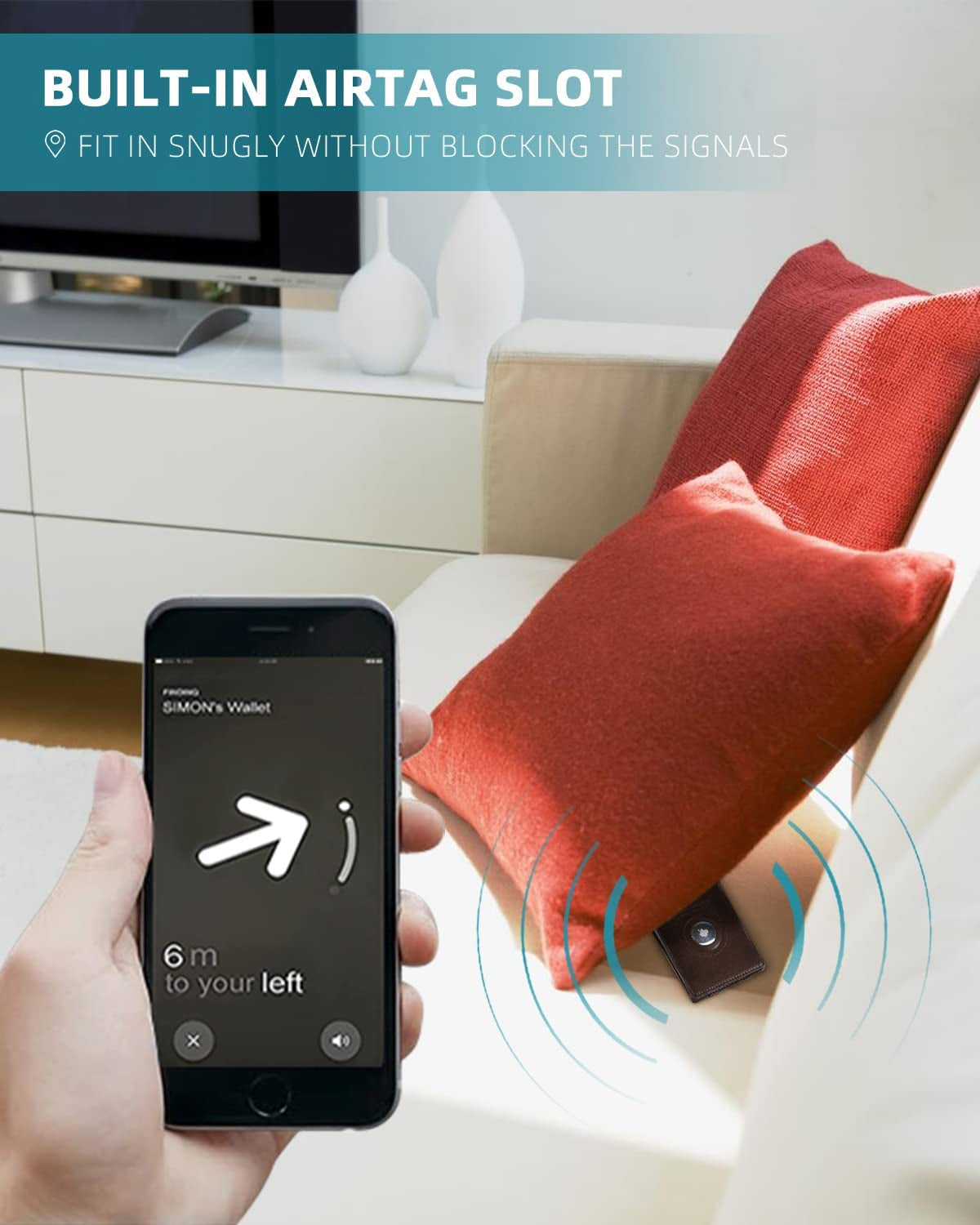 Zitahli Slim Wallet with Air Tag Holder, 12 Slots Vegan Leather Wallet with RFID Protection  Zitahli   