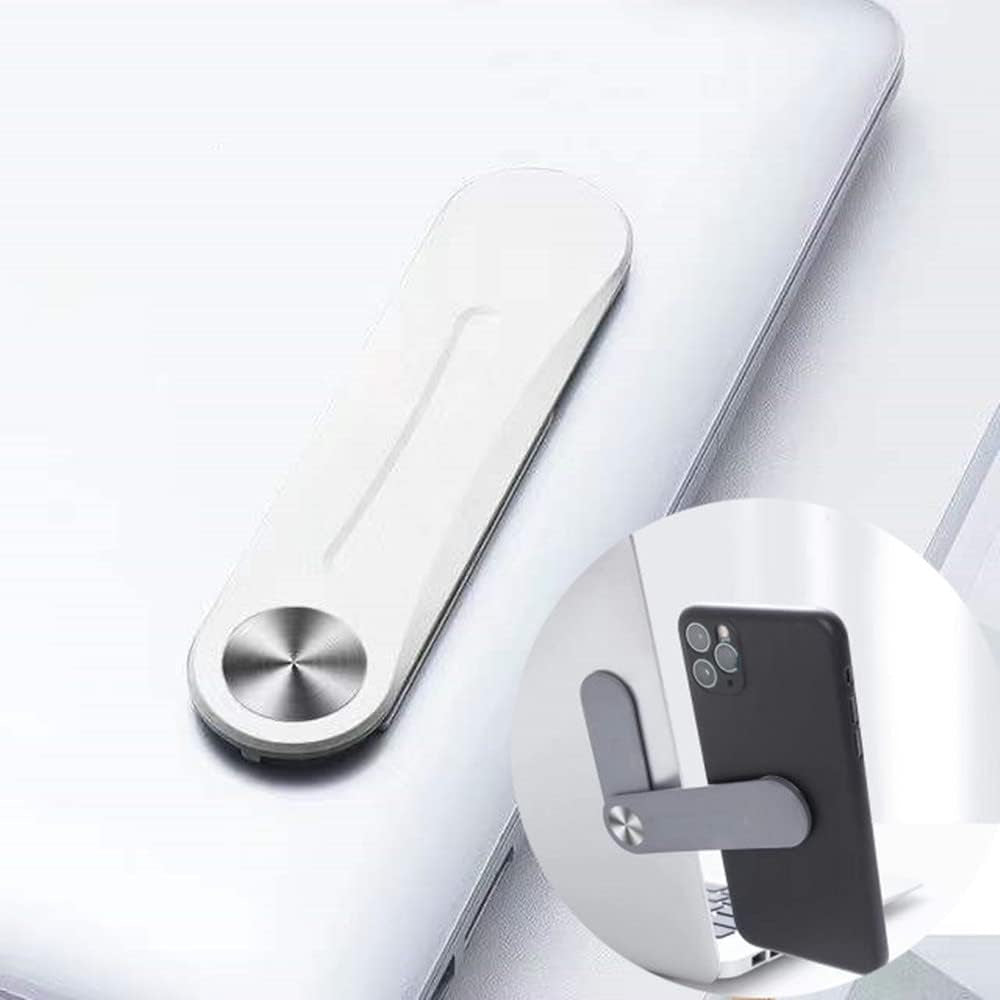 Dlmlemu Magnetic Phone Holder for Laptop, Slim Portable Adjustable Computer Monitor Side Clip Expansion Bracket for 4 - 8 Inches Iphone Smartphone, Mobile Phone Holder for Laptop Side Mount  Dlmlemu White  