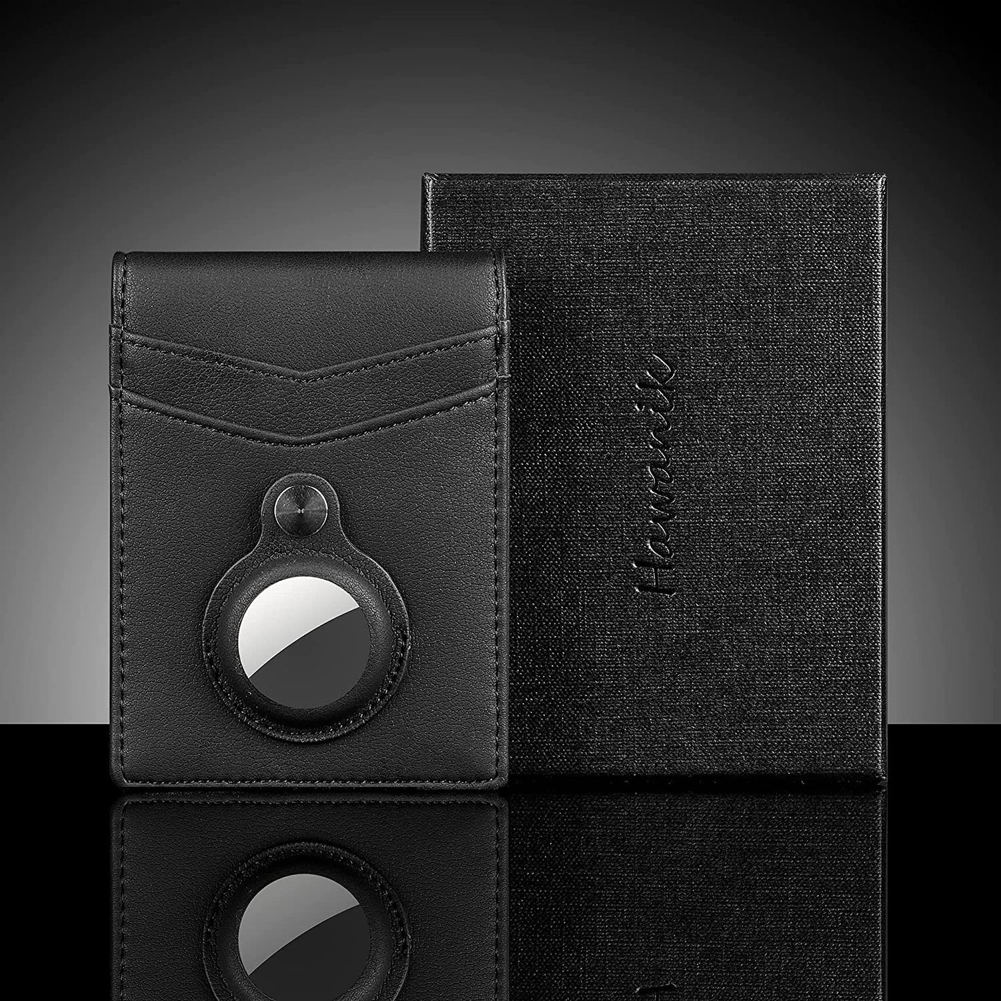 Hawanik Mens Slim Bifold Wallet with Integrated Case Holder for Airtag  Hawanik   