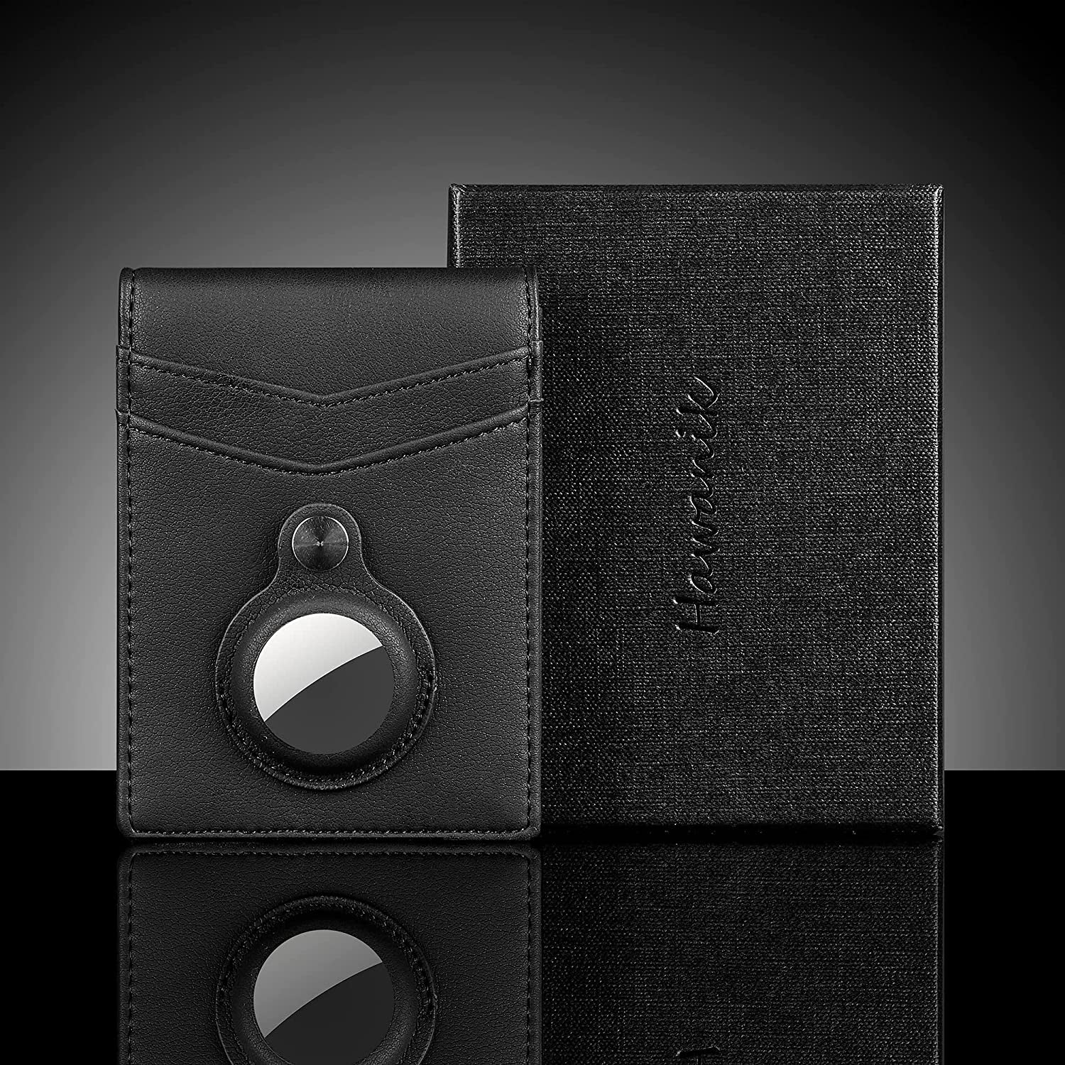 Hawanik Mens Slim Bifold Wallet with Integrated Case Holder for Airtag  Hawanik   