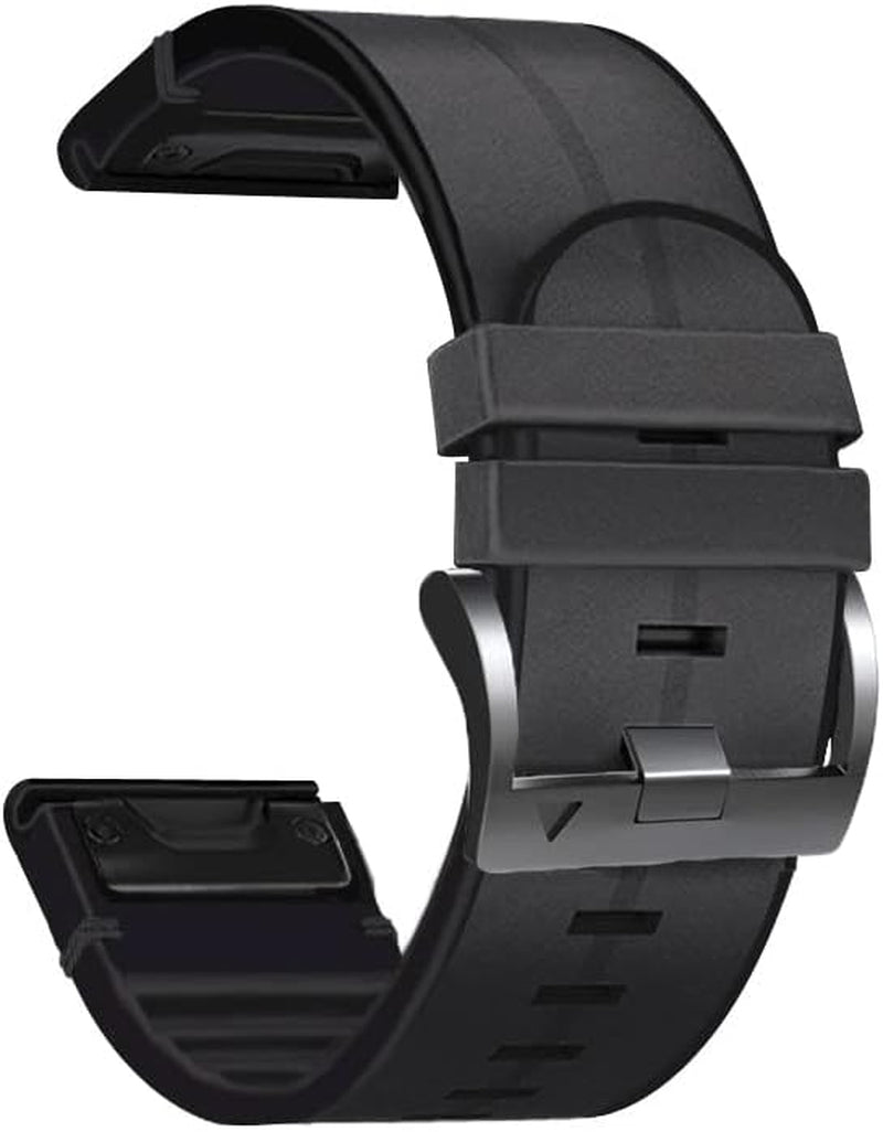 TWRQA 22 26Mm Silicone Leather Watch Band for Garmin Fenix 6X 6 Pro 5X 5 plus 7X 7 3 3HR 945 Straps Smart Watch Wristbands Replacement  TWRQA A 26mm D2 MK1 MK2i 