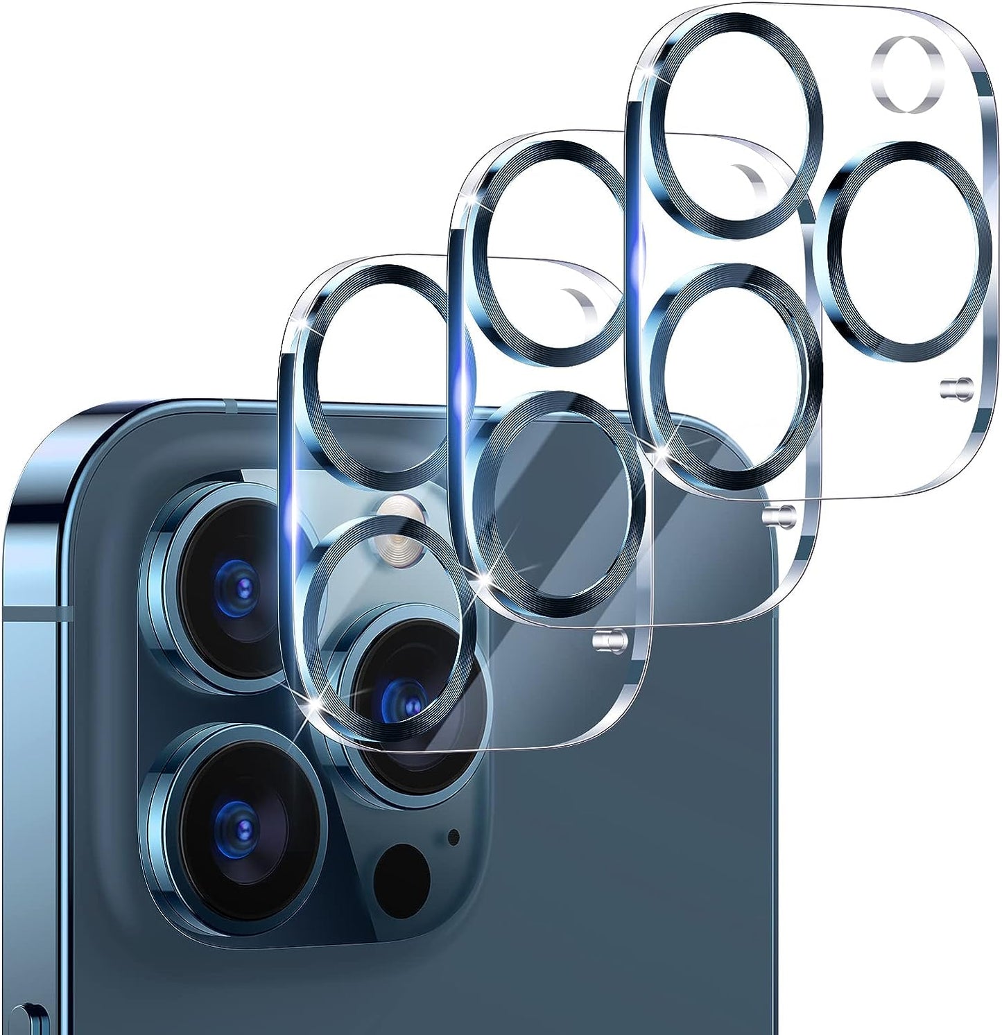 Uniqueme [3 Pack] for Iphone 13 / Iphone 13 Mini Camera Lens Protector, Tempered Glass [Case Friendly][New Version][Scratch-Resistant][Easy Installation] - Black Circle  UniqueMe   