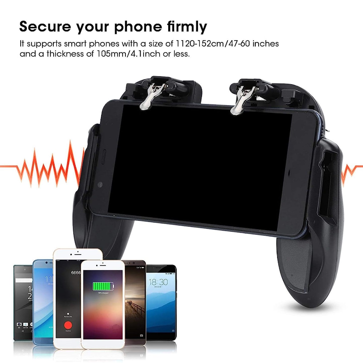 Yunir Gaming Grip, Game Controller with Cooling Fan Gamepad Mobile Controller Trigger Applicable to for and for IOS Smartphones (Handle Holder)  Yunir   