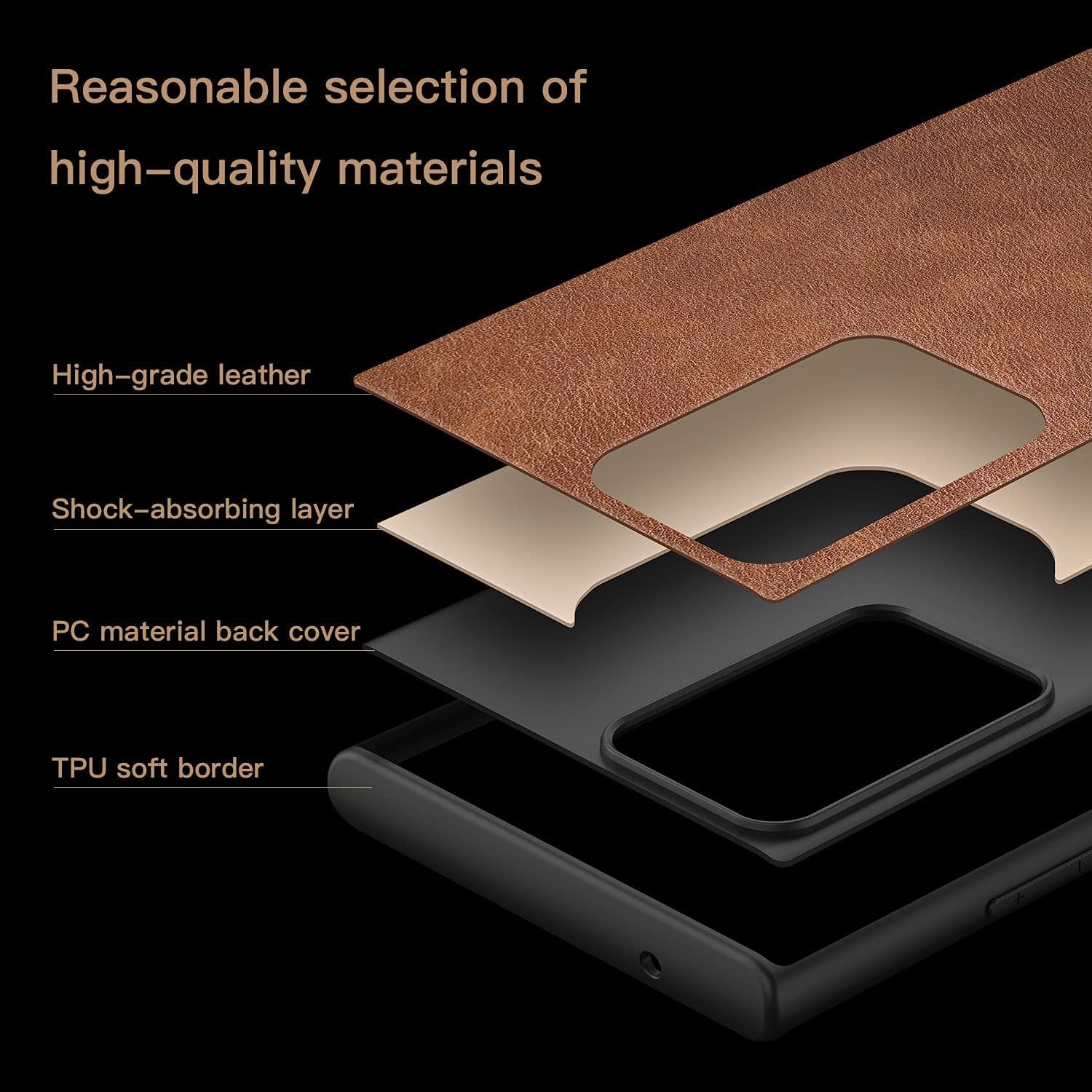 Binceen Compatible for Samsung Galaxy Note 20 Ultra Case, Premium Leather Soft Cover for Samsung Galaxy Note 20 Ultra 5G （6.9" 2020 (Brown)  Binceen   