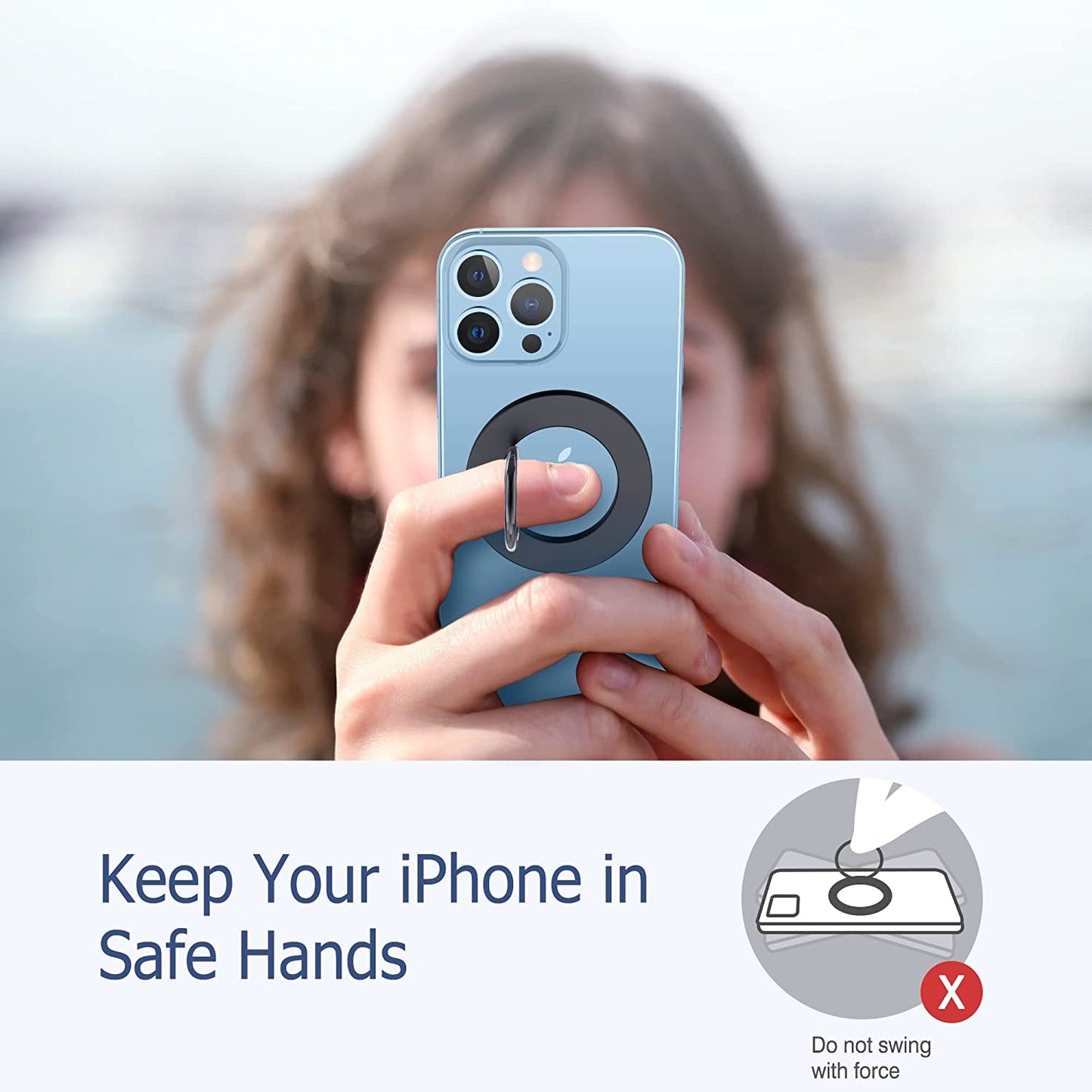 Magnetic Phone Ring Holder for Magsafe, Creadream Magnetic Finger Phone Ring Grip Stand, Adjustable Kickstand, Compatible with Iphone 14 13 12, Pro, Pro Max, Plus, Mini, Black  CMEIY   