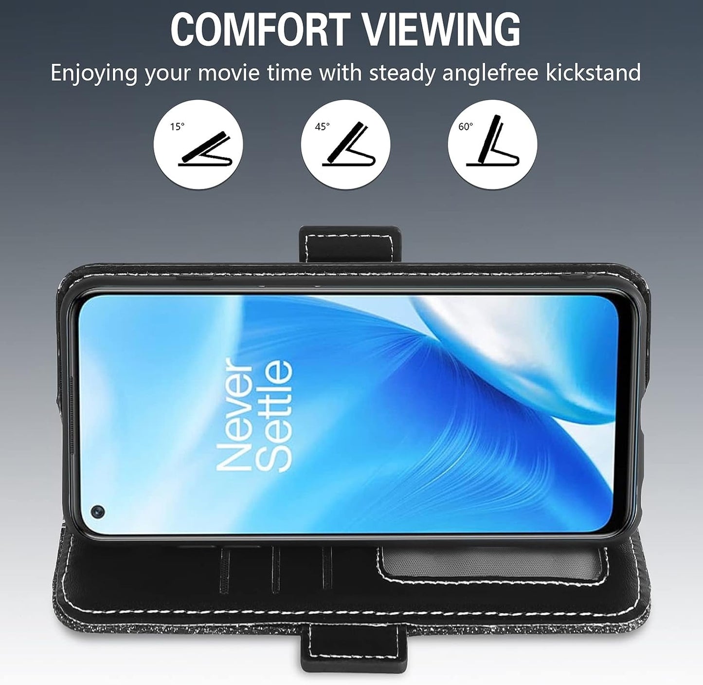 Asuwish Phone Case for Oneplus Nord N200 5G Wallet Cover with Screen Protector and Flip Card Holder Bling Glitter Stand Cell One plus N 200 G5 1 plus 200N 1Plus One+ 1+ N2005G 2021 Women Girls Black  Asuwish   