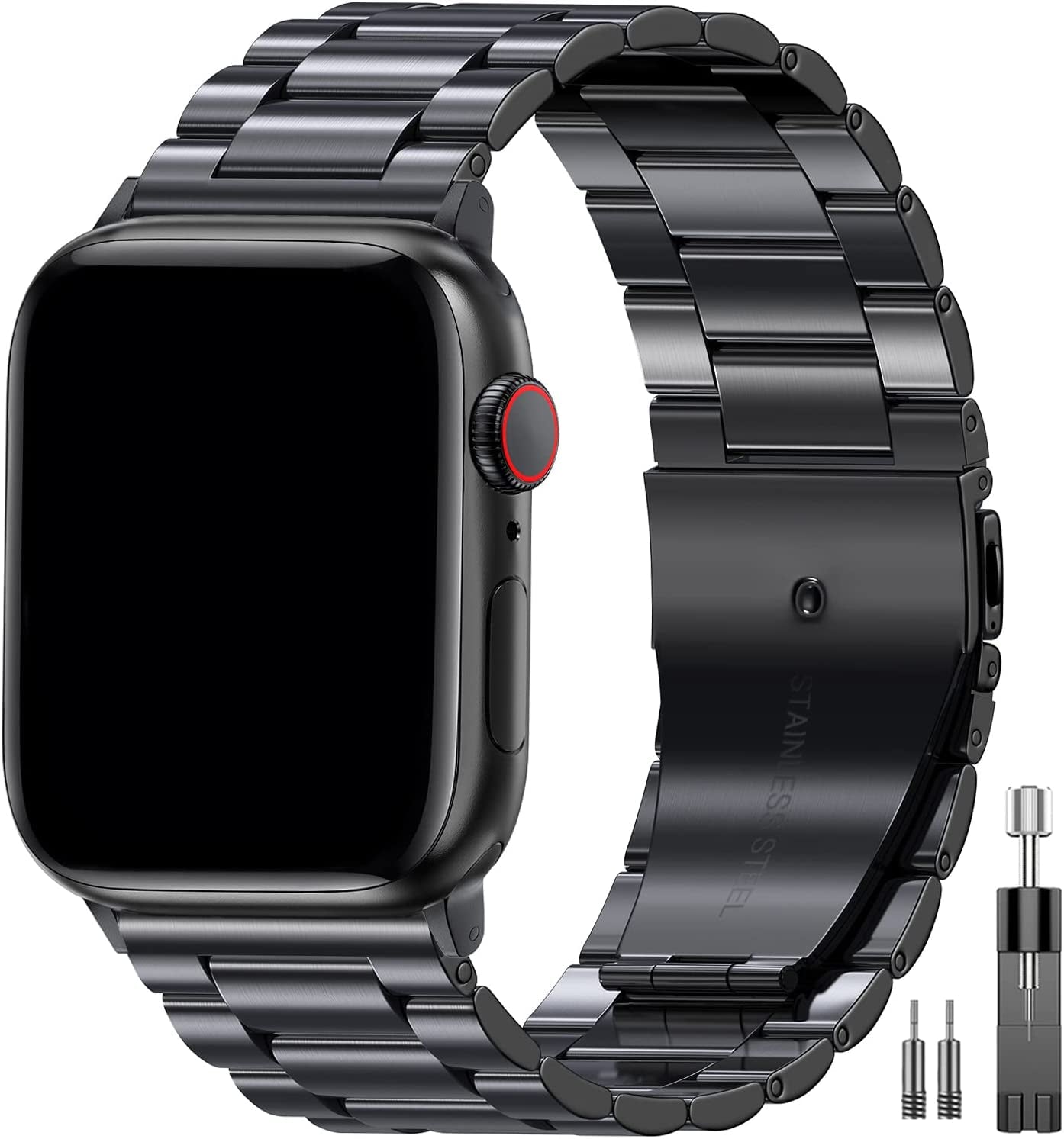 EPULY Compatible with Apple Watch Band 49Mm 45Mm 44Mm 42Mm 41Mm 40Mm 38Mm, Business Stainless Steel Metal Watchband for Iwatch Strap Ultra SE Series 8 7 6 5 4 3 2 1 Men (Black, 49Mm 45Mm 44Mm 42Mm)  EPULY F-Space Grey 45mm 44mm 42mm 49mm 