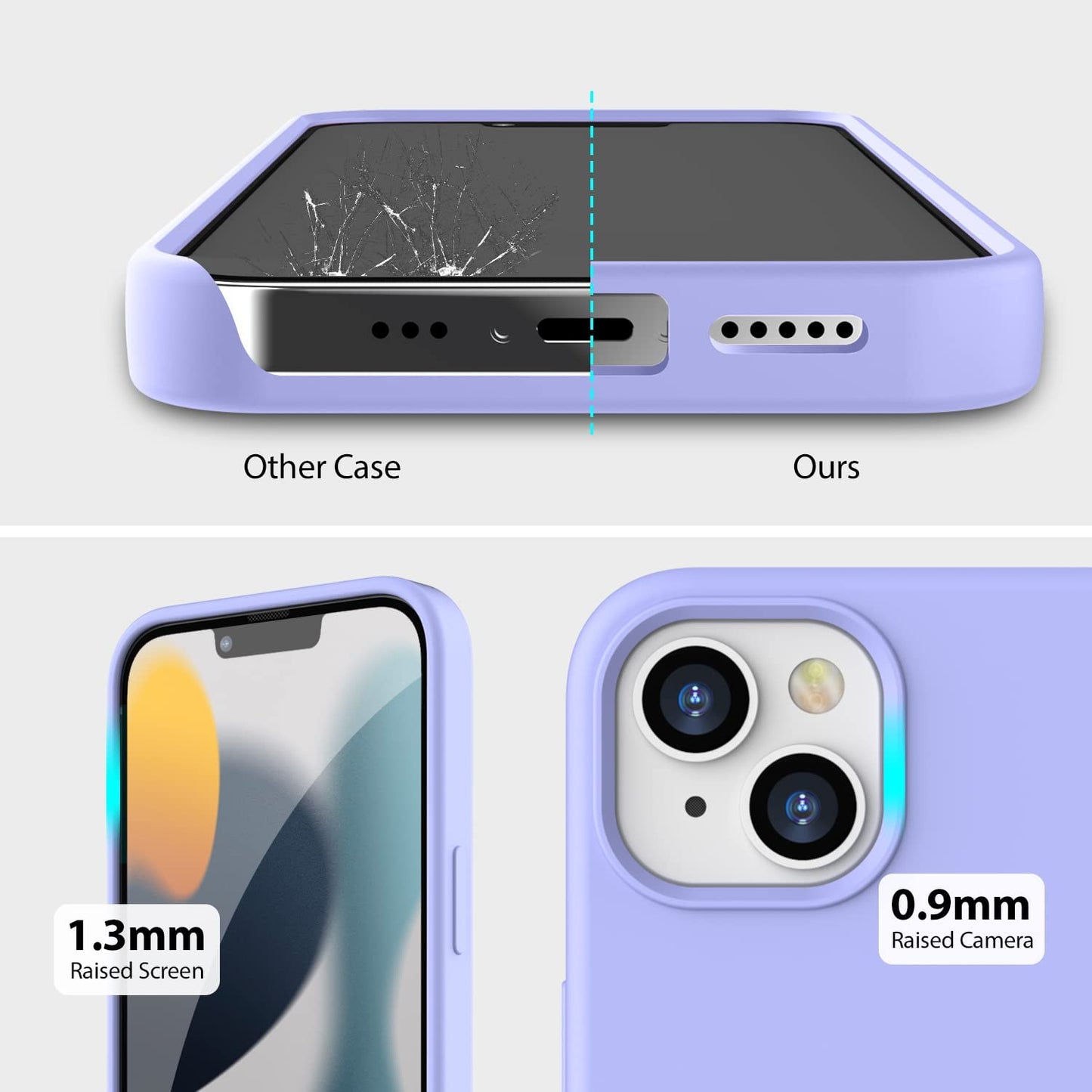 ZUSLAB Real Silicone Case Compatible with Apple Iphone 13 Mini Case 5.4 Inch (2021), Liquid Silicone Anti-Scratch Gel Rubber Shockproof Cover Drop Full Protection Case- Purple  ZUSLAB   