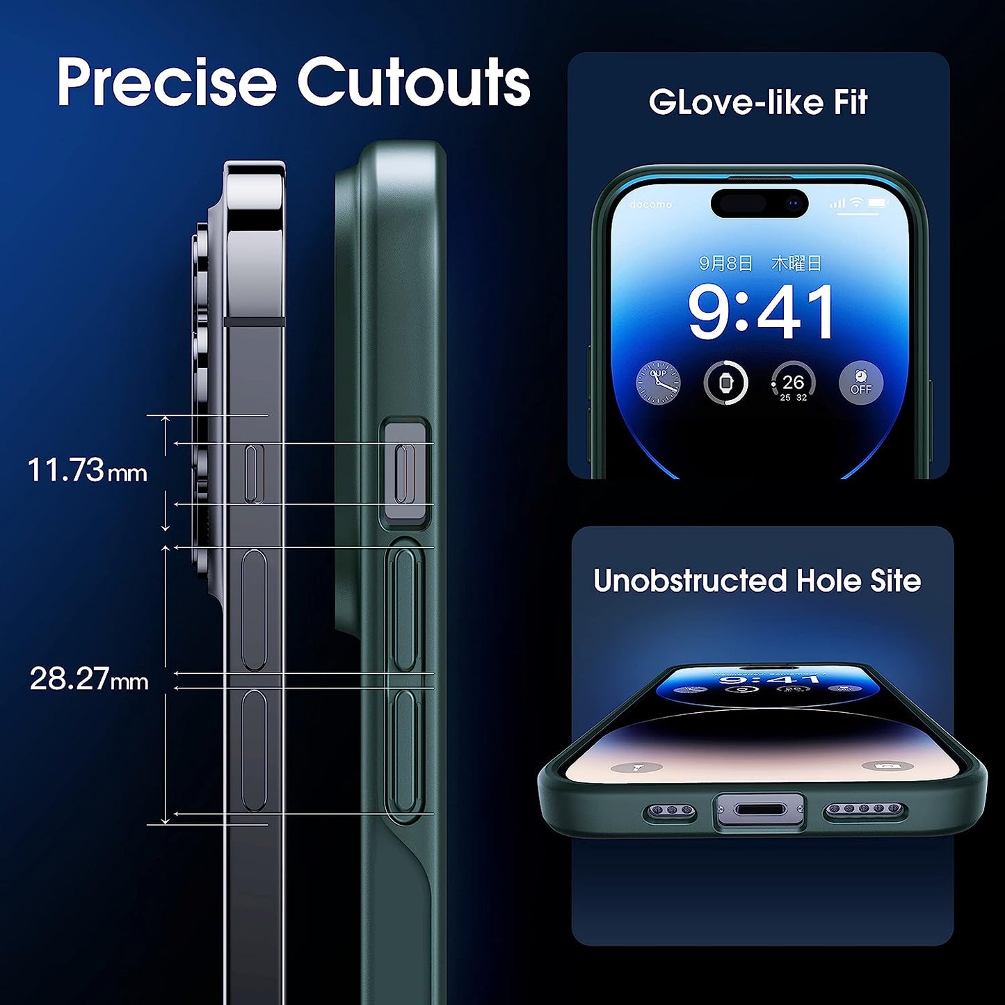 CASEKOO [SGS Tested] Newly Matte Green Iphone 14 Pro Case [10FT Mil-Grade Protection] Anti-Fingerprints & Anti-Scratch Durable Translucent Back Anti-Slip Frame Iphone 14 Pro Phone Case, Green  CASEKOO   