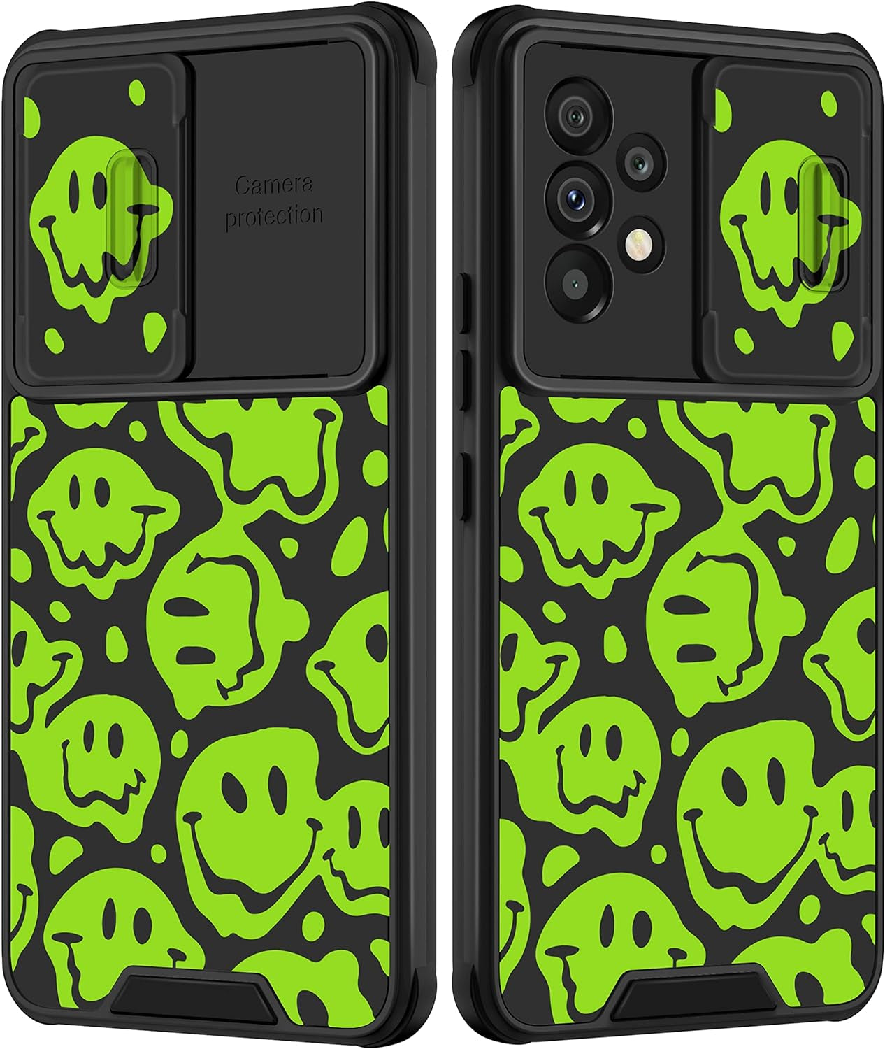 Goocrux for Samsung Galaxy A53 5G Case Skeleton for Women Girls Cute Skull Girly Phone Cover Gothic Design Aesthetic with Slide Camera Cover Funny Cool Cases for Galaxy A53 6.5''  Goocrux Green  