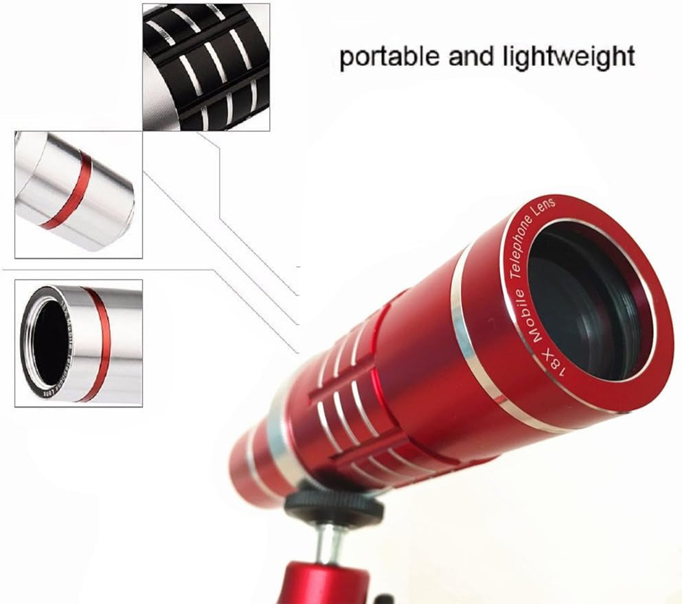 Youniker Optical Camera Lens Kit for Iphone 6 Plus,18X Manual Focus Telephoto Lens for Iphone 6S Plus,Including 18X Aluminum Zoom Telescope Camera Lens with Tripod + Iphone6 Plus/6S plus Case  Youniker   