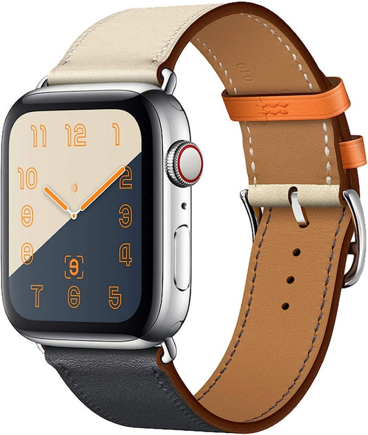 Ibazal Compatible with Apple Watch Band 42Mm 44Mm,Genuine Leather Bands Replacement Strap for Iwatch Series 7 6 SE 5 45Mm 4 3 2 1 38Mm 40Mm Sports&Edition Men  iBazal   