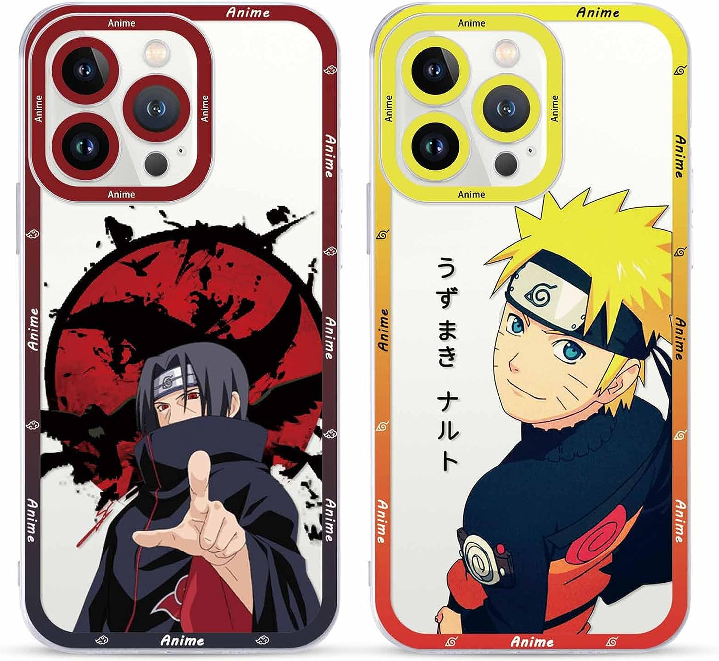 2 Pack Japanese Anime Case for Iphone 12 Mini Clear Case 5.4", Cool Manga Cute Pattern Design, Cartoon Comics Character Cases for Men Boys Women Girls, Soft TPU Funda for Iphone12 Mini, Transparent  ZXT US Iphone 13 Pro  