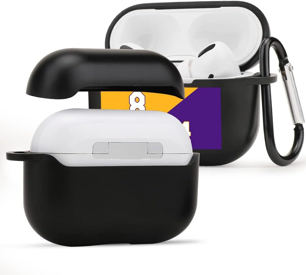 Jusy 8&24 Basketball Jersey Case for Airpods Pro Case with Keychain Clip Accessories, Silicone Skin Protective Cover for Airpods Pro Charging Case MB Spirit Inheritance for Fans  Jusy   