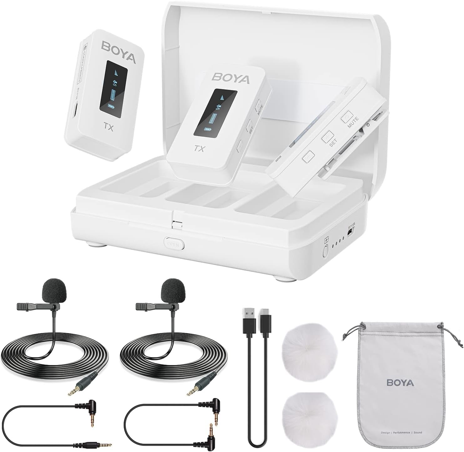 BOYA BY-XM6-S2 Wireless Lavalier Microphone 2.4Ghz Dual Channel Wireless Lapel Microphones for Cameras Phone DSLR Camcorder Mic for Video Recording Youtube Vlogging (2 Transmitters & 1 Receiver)  BOYA K2W  