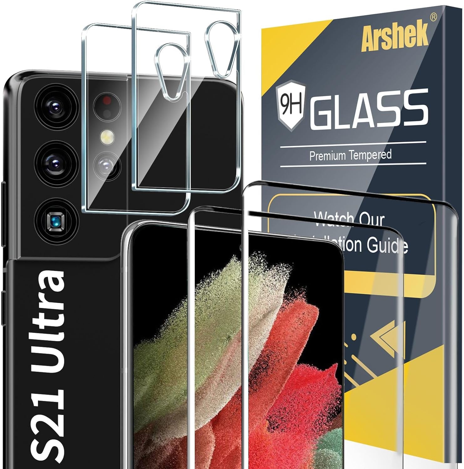 [2+2 Pack] for Google Pixel 6 Pro Screen Protector, 9H Tempered Glass, Ultrasonic Fingerprint Compatible, 3D Curved, HD Clear Scratch Resistant for Google Pixel 6 Pro 5G Glass Screen Protector  Arshek S21 Ultra Tm T1  