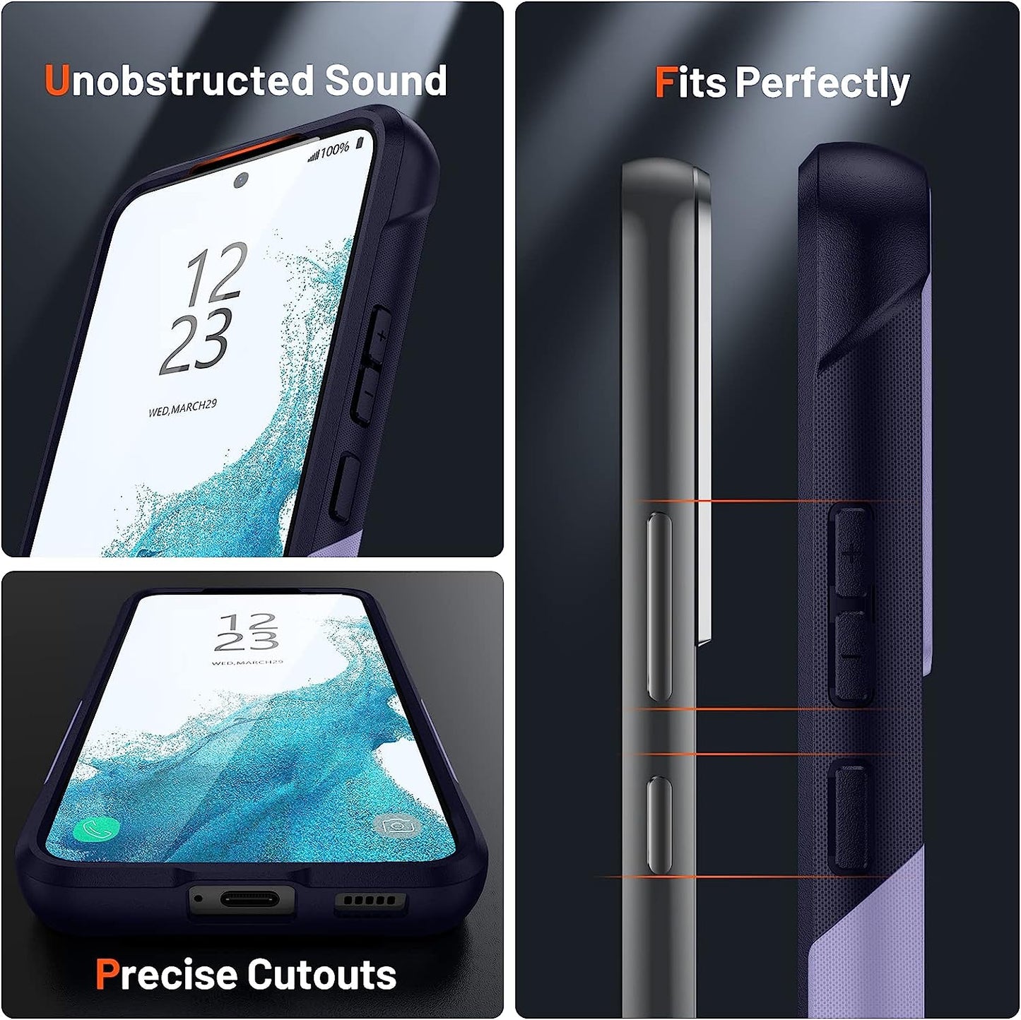 TORRTOWAY Designed for Samsung Galaxy S22 plus Case Galaxy S22+ Case Gift Militay Grade Drop Protective Cover Shockproof Case for Galaxy S22 plus Phone Case for Women Men Boy Girl (Purple+Blue)  TORRTOWAY   