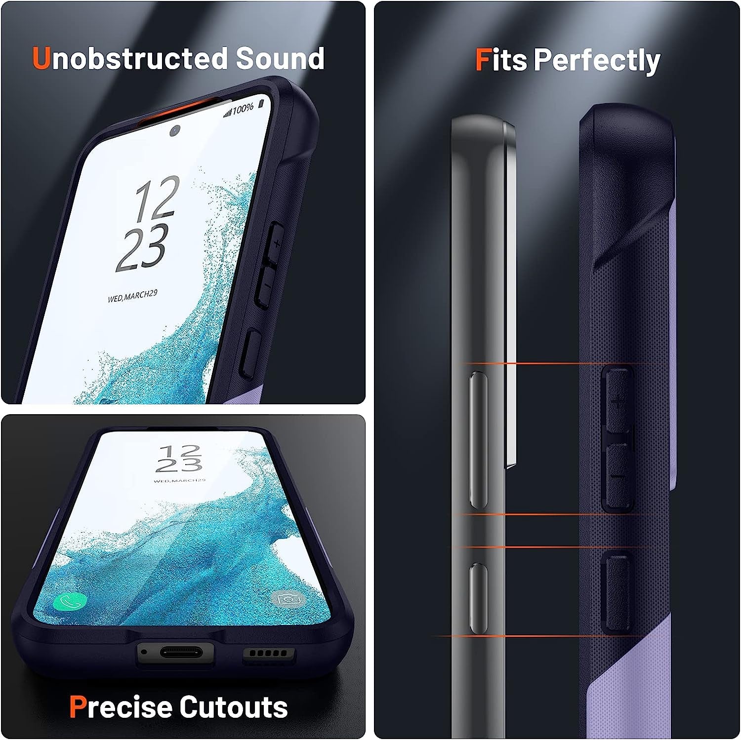 TORRTOWAY Designed for Samsung Galaxy S22 plus Case Galaxy S22+ Case Gift Militay Grade Drop Protective Cover Shockproof Case for Galaxy S22 plus Phone Case for Women Men Boy Girl (Purple+Blue)  TORRTOWAY   