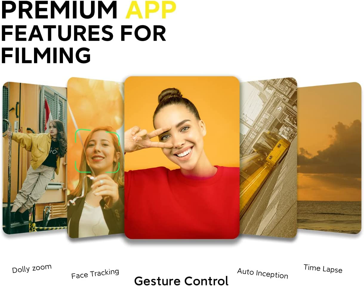 Gimbal Stabilizer for Smartphone W/Led Light Face Tracking Inception Timelapse Handheld Foldable 3-Axis Gimble for Iphone 14 13 12 11 Pro/Max Android Galaxy S21 Youtube Tiktok Vlog AOCHUAN Smart X  AOCHUAN   