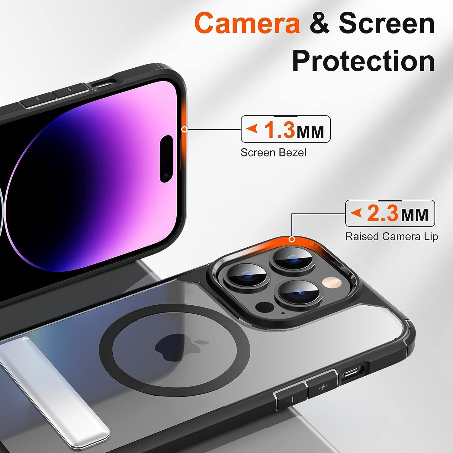 SUPERONE for Iphone 14 Pro Phone Magsafe Case with Stand, Magnetic Phone Case with Slim Adjustable Kickstand & Hard PC Back [10FT Mil-Grade Drop Tested] [Yellow Resistant] for Iphone 14 Pro, 6.1 In  SUPERONE   