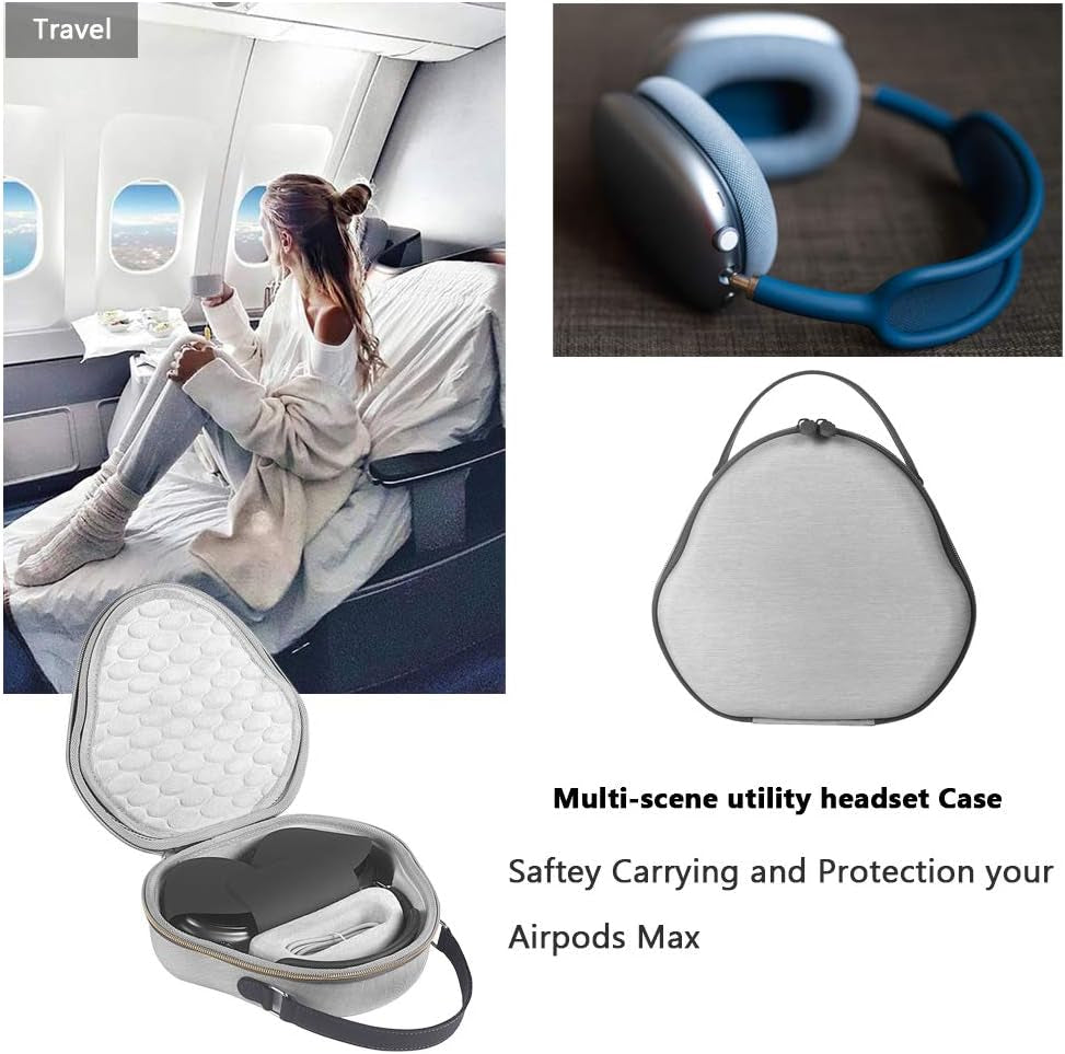 Zaracle Hard EVA Carrying Travel Case for Airpods Max Headphones, with Silicone Earpads Cover (Gray)  Zaracle   