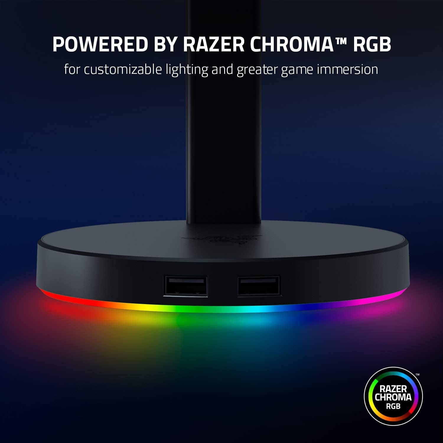 Razer Base Station V2 Headphone Stand Chroma: RGB Lighting - USB Charging – 3.5Mm Port with Built-In DAC - Classic Black  Razer   