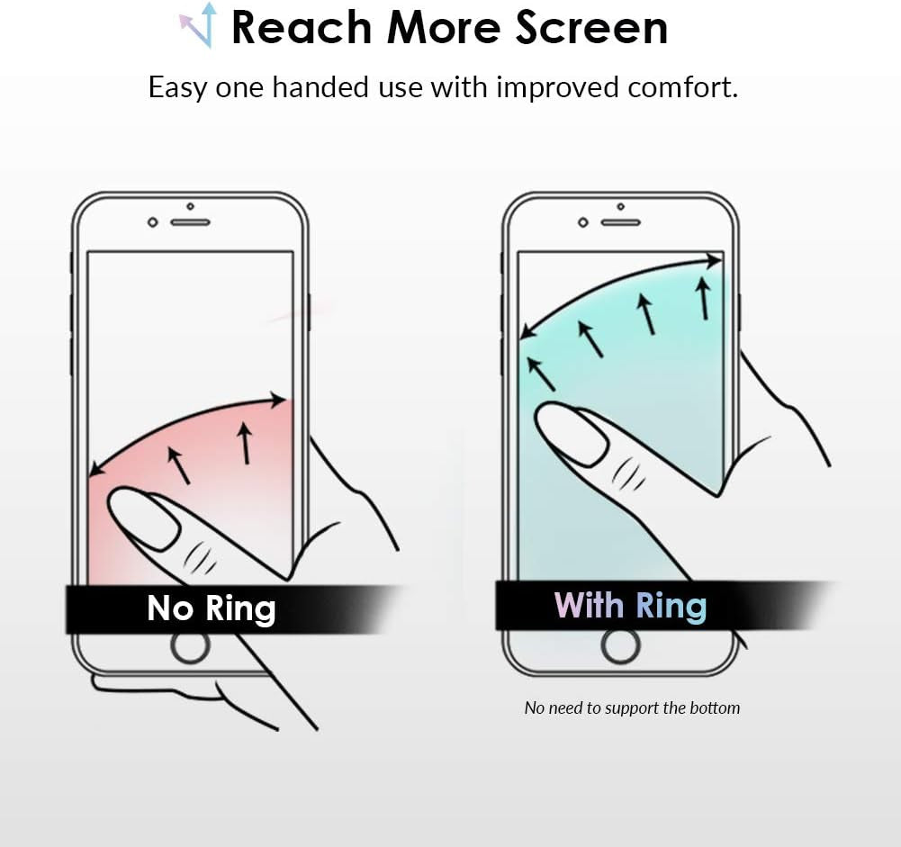 Velvet Caviar Cell Phone Ring Holder - Finger Ring & Stand - Improves Phone Grip Compatible with Iphone, Galaxy and Most Cases (Except Silicone/Leather) - Moonstone Holographic Pink Blue Marble  Velvet Caviar   