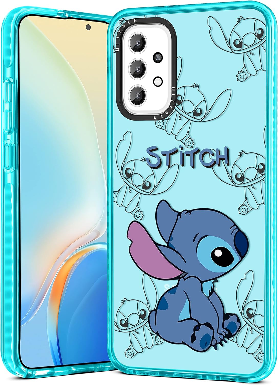 Ulirath for Samsung Galaxy A53 5G 6.5" Case Cartoon Straw Hat Character Designer Pattern Cover Cool Funny Fashion for Girly Girls Kids Boys Bumper Soft Protective Phone Cases for A53 5G  Ulirath For Samsung Galaxy A53-Blue Kiss Stih  