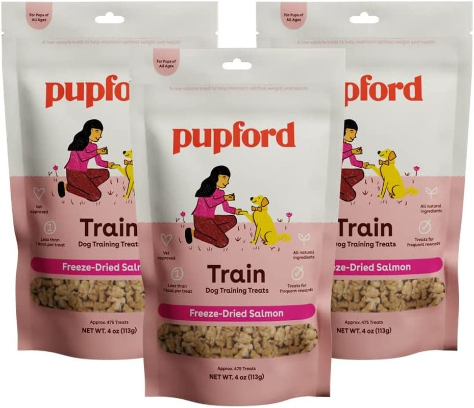 Pupford Freeze Dried 475+ Puppy Treats, Low Calorie, Vet Approved, All Natural, Healthy Training Treats for Small to Large Dogs (Beef Liver)  Pupford Salmon 4.00 Ounce (Pack Of 3) 