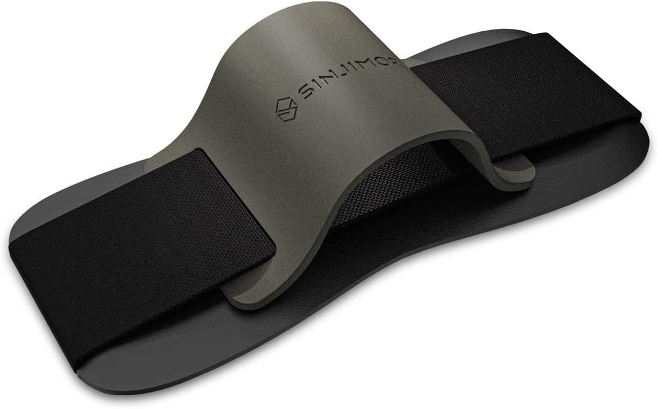 Sinjimoru Silicone Mobile Phone Grip with Stand, Cell Phone Stand for Desk & Secure Iphone Holder Strap for All Smartphone. Sinji Grip Silicone Black  Sinjimoru Co., Ltd Silicone Olive Grey  