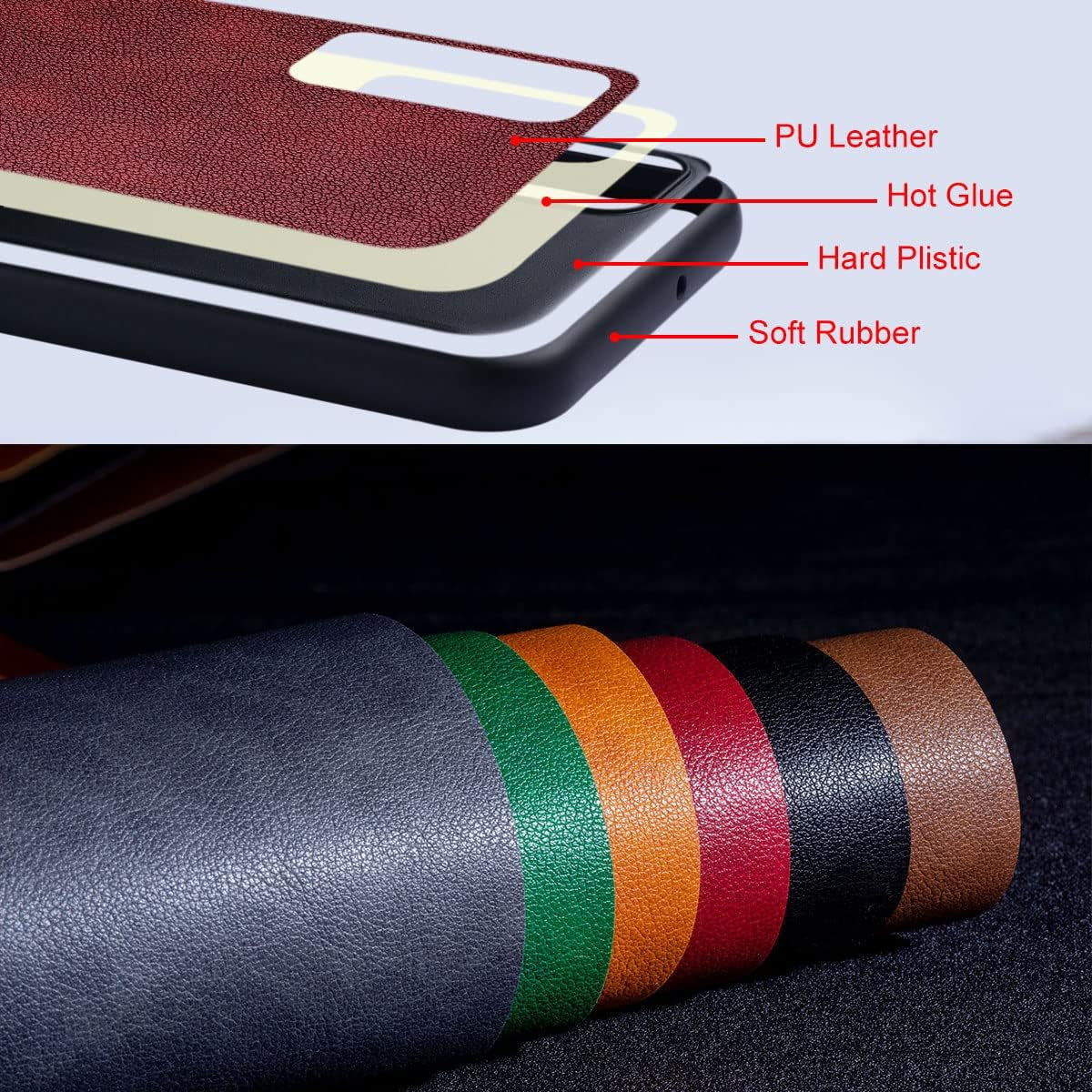 Aioria for Google Pixel 6 Pro Case, 6.71 Inch Premium PU Leather Phone Cover Retro Design Full Protective Case for Google Pixel 6 Pro 5G (Dark Red)  Aioria   