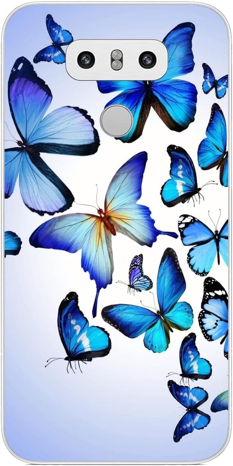 Compatible with LG G6 | LG G6+ | LG G6 plus Case Butterfly 160 Cool Kids Girls Women Man Soft Flexible TPU Silicone Phone Case Clear  PTGVCTA   