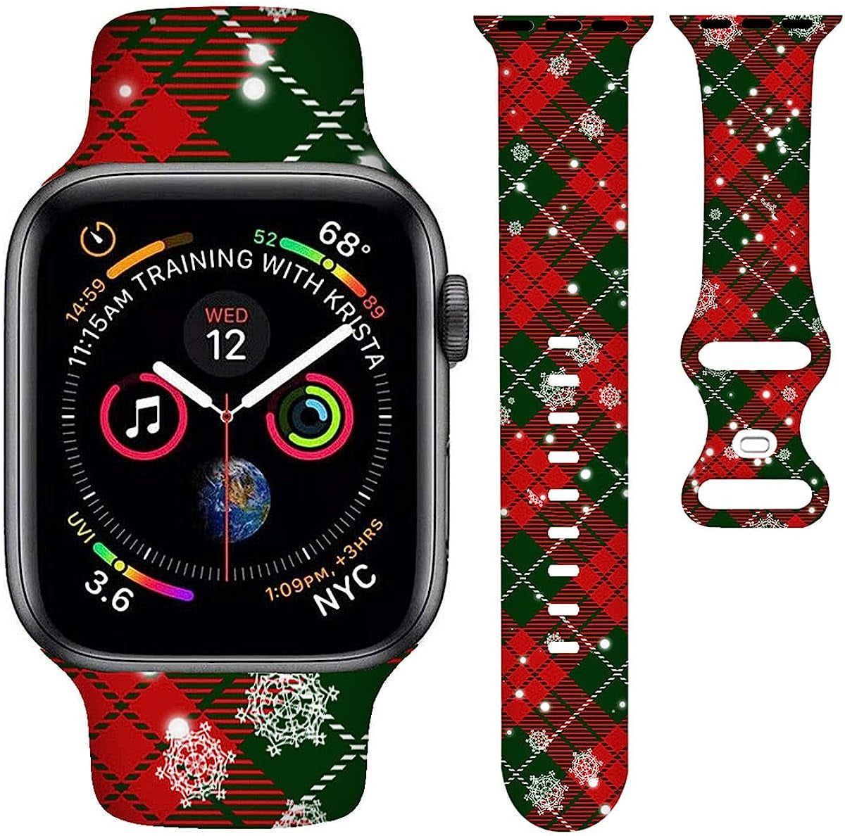 BACDOILQ Christmas Thanksgiving Watch Band Smartwatch Replacement Compatible with Watch 38Mm 40Mm 41Mm 42Mm 44Mm 45Mm Silicone Strap for Watch Series 7/6/5/4/3/2/1/SE  BACDOILQ   