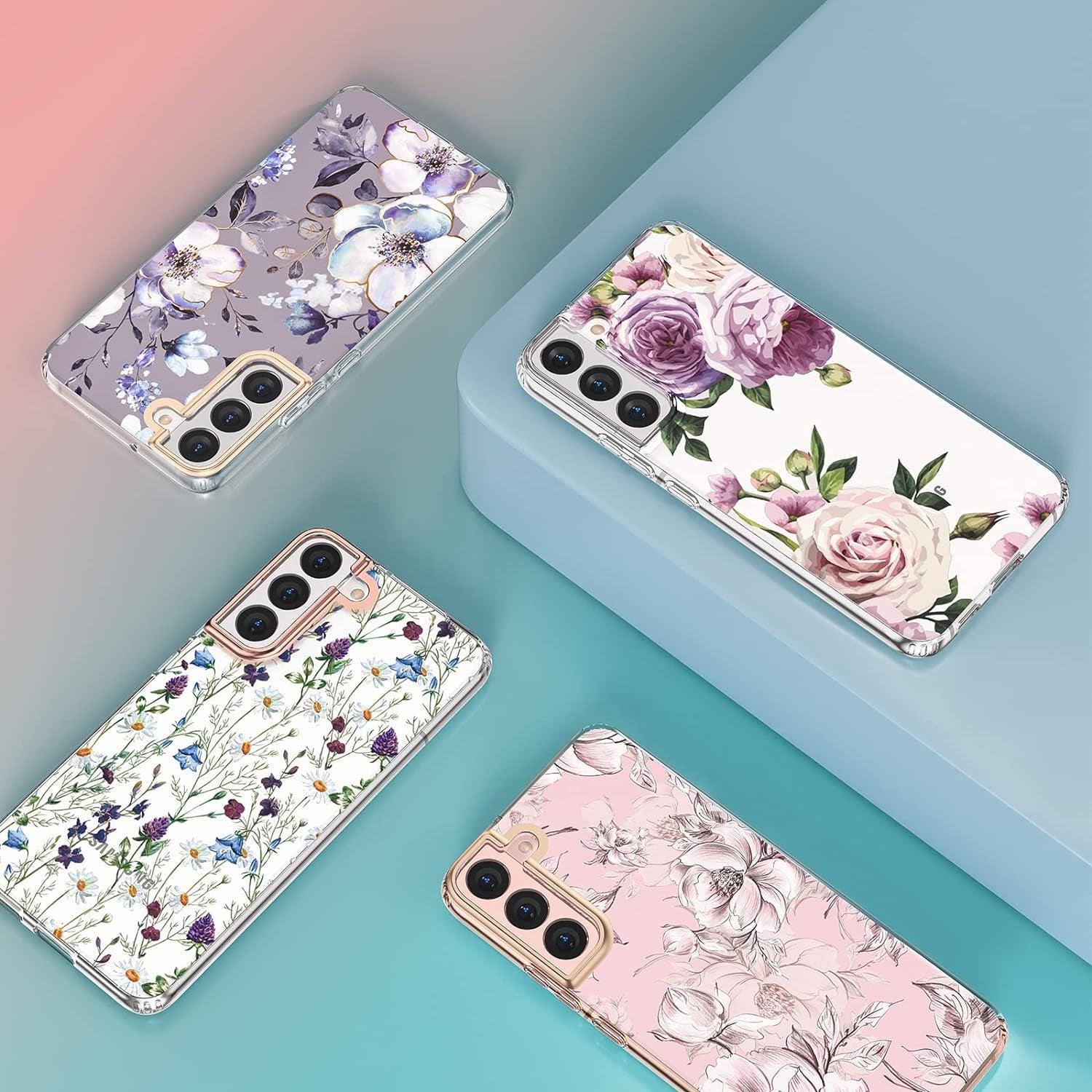 MILPROX Compatible with Samsung Galaxy S22 plus Flower Case, Cute Case Design for Girls Women,Shockproof Floral Pattern Hard Back for Samsung Galaxy S22 plus 5G Phone 2022 6.6 In-Blossom  MILPROX   