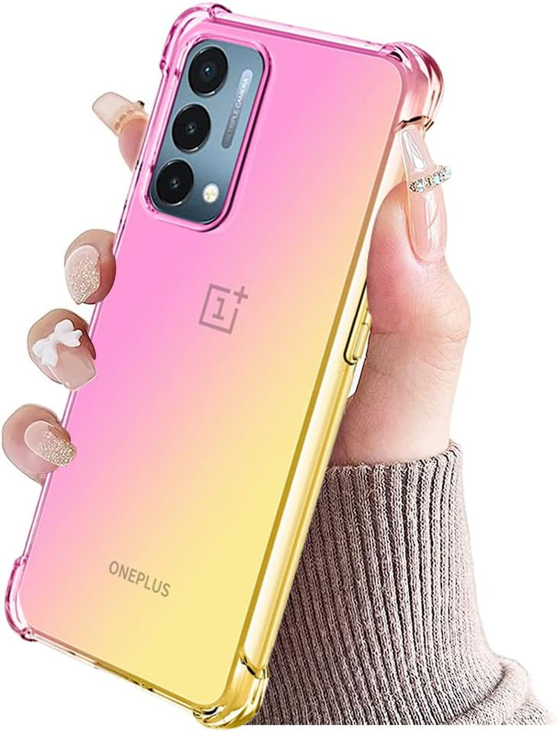 KOARWVC Case for Oneplus Nord N200 5G Case, Oneplus N200 DE2117 Case, Crystal Clear Case Gradient Slim anti Scratch TPU Shockproof Protective Phone Cases Cover for Oneplus Nord N200 5G (Pink/Gold)  KOARWVC   