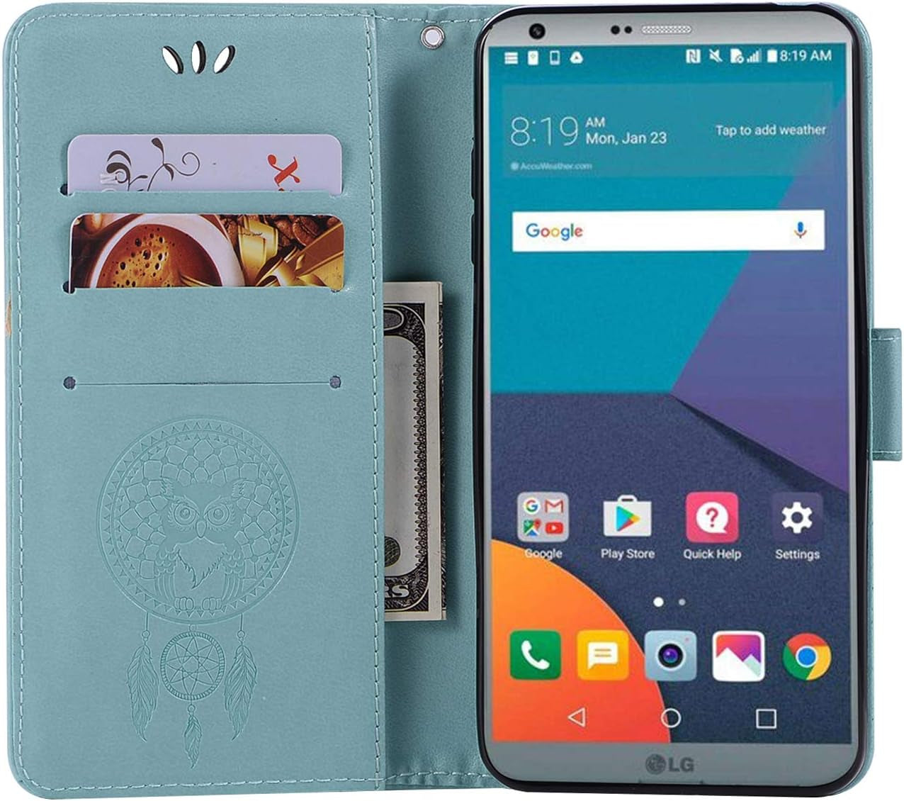 SCIMIN Leather Case for LG G6,Wallet Case for LG G6,PU Leather Embossed Floral Flip Case with Credit Card Holder for LG G6  SCIMIN TECH   