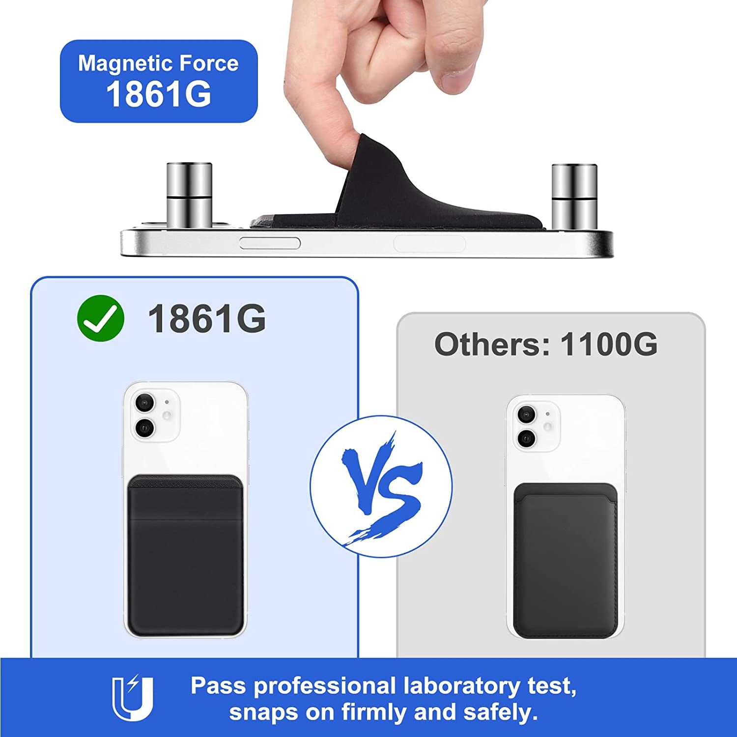 Senose Magnetic Wallet Compatible for Magsafe, Lycra Phone Card Holder for Back of Phone Wallet Stick on Compatible for Iphone 12 & Iphone 13 and Magsafe Case Black  Senose   